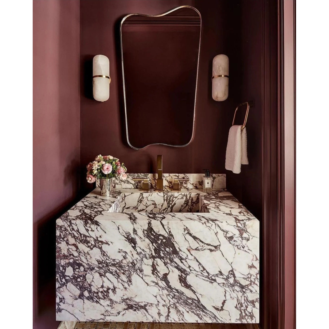 Symirel Modern Minimalist Pill Form Alabaster Sconce Wall Lamp - Lamp Copper