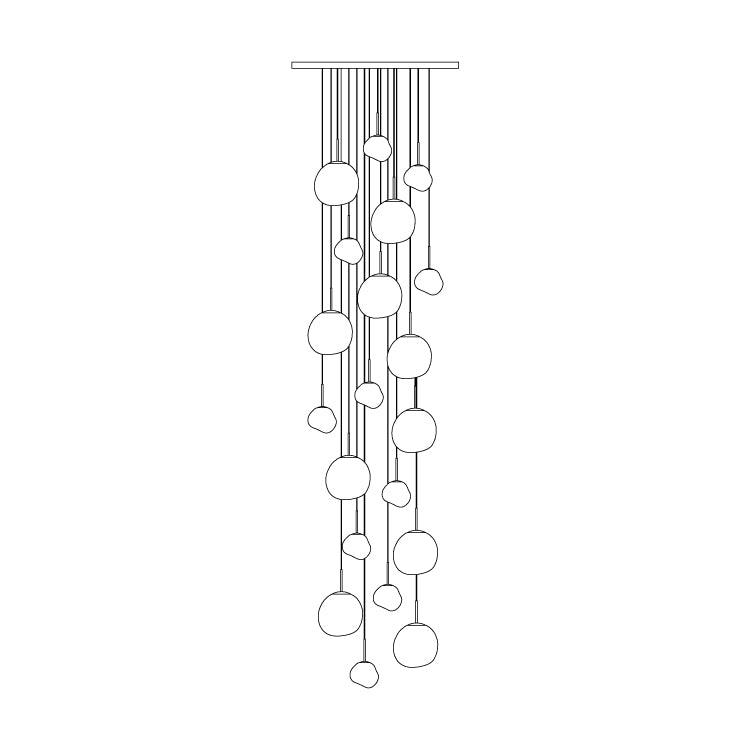 Solara Pendant Lamp Blown Glass Irregular Cluster Sculptural - Letslighting