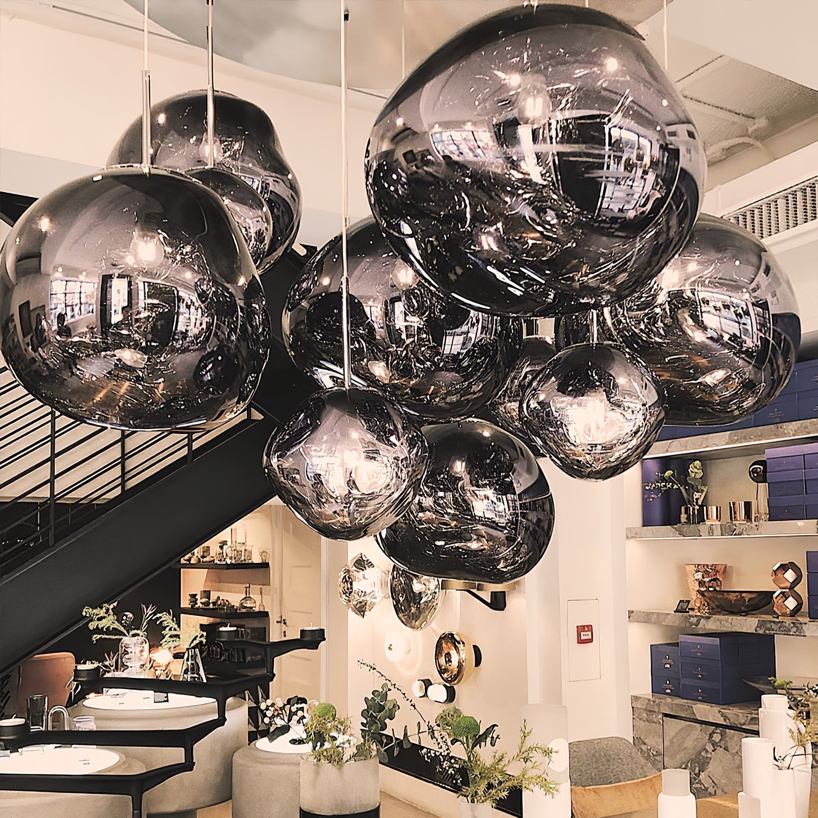 Solara Pendant Lamp Blown Glass Irregular Cluster Sculptural - Letslighting