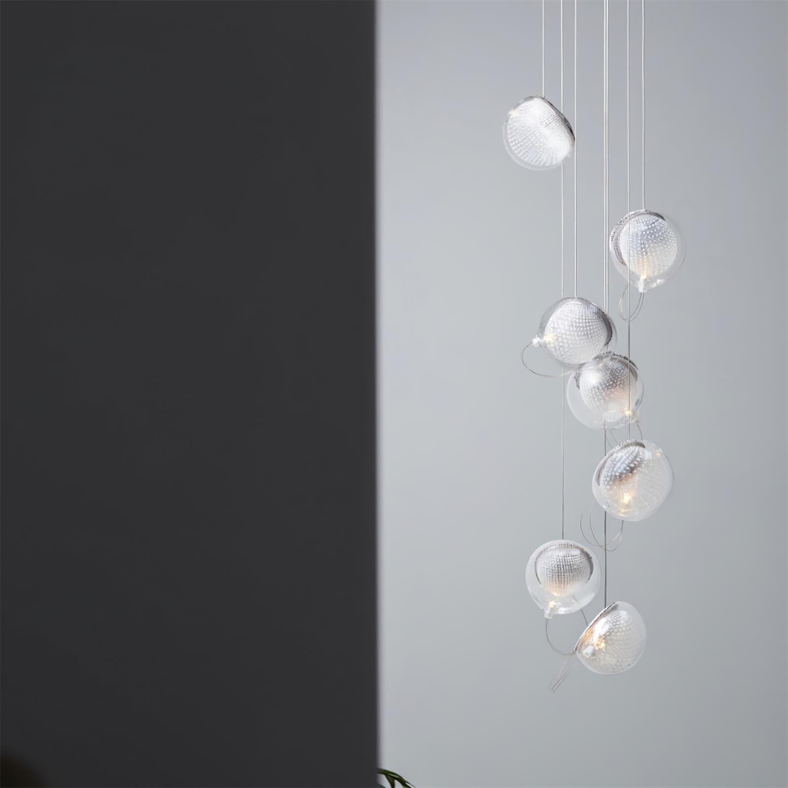 Chandelier Mesh Glass Orbs Cluster Metal Frame Modern Minimalist - Letslighting