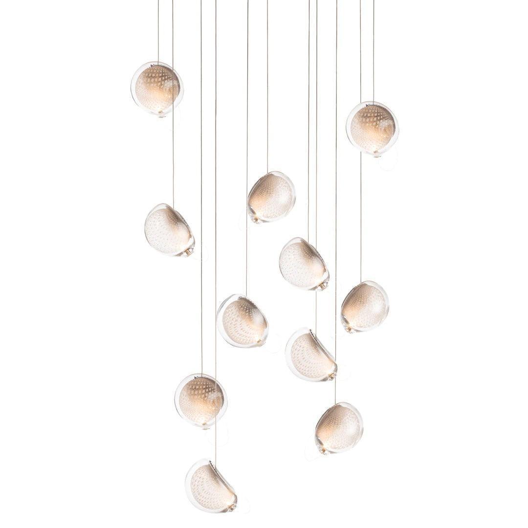 Chandelier Mesh Glass Orbs Cluster Metal Frame Modern Minimalist - Letslighting