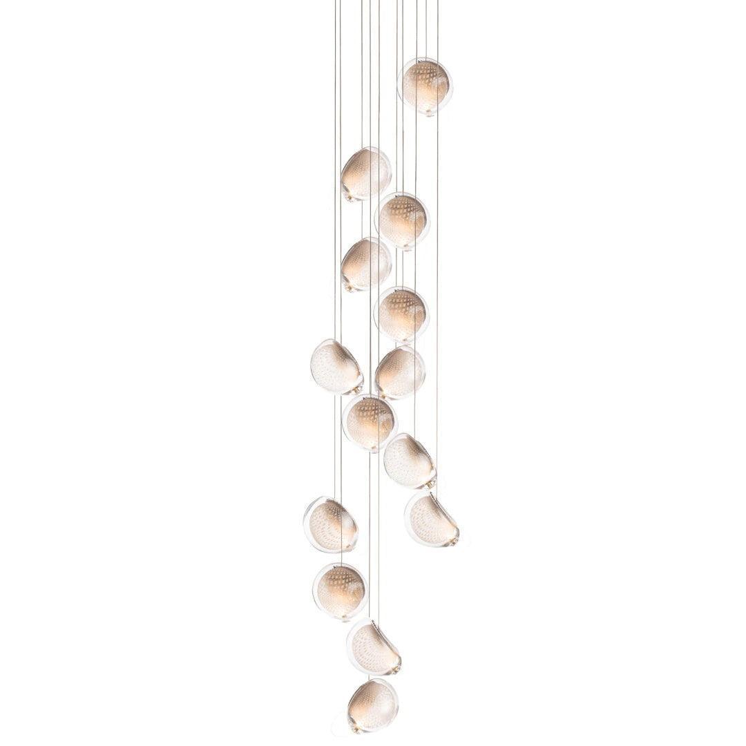 Chandelier Mesh Glass Orbs Cluster Metal Frame Modern Minimalist - Letslighting