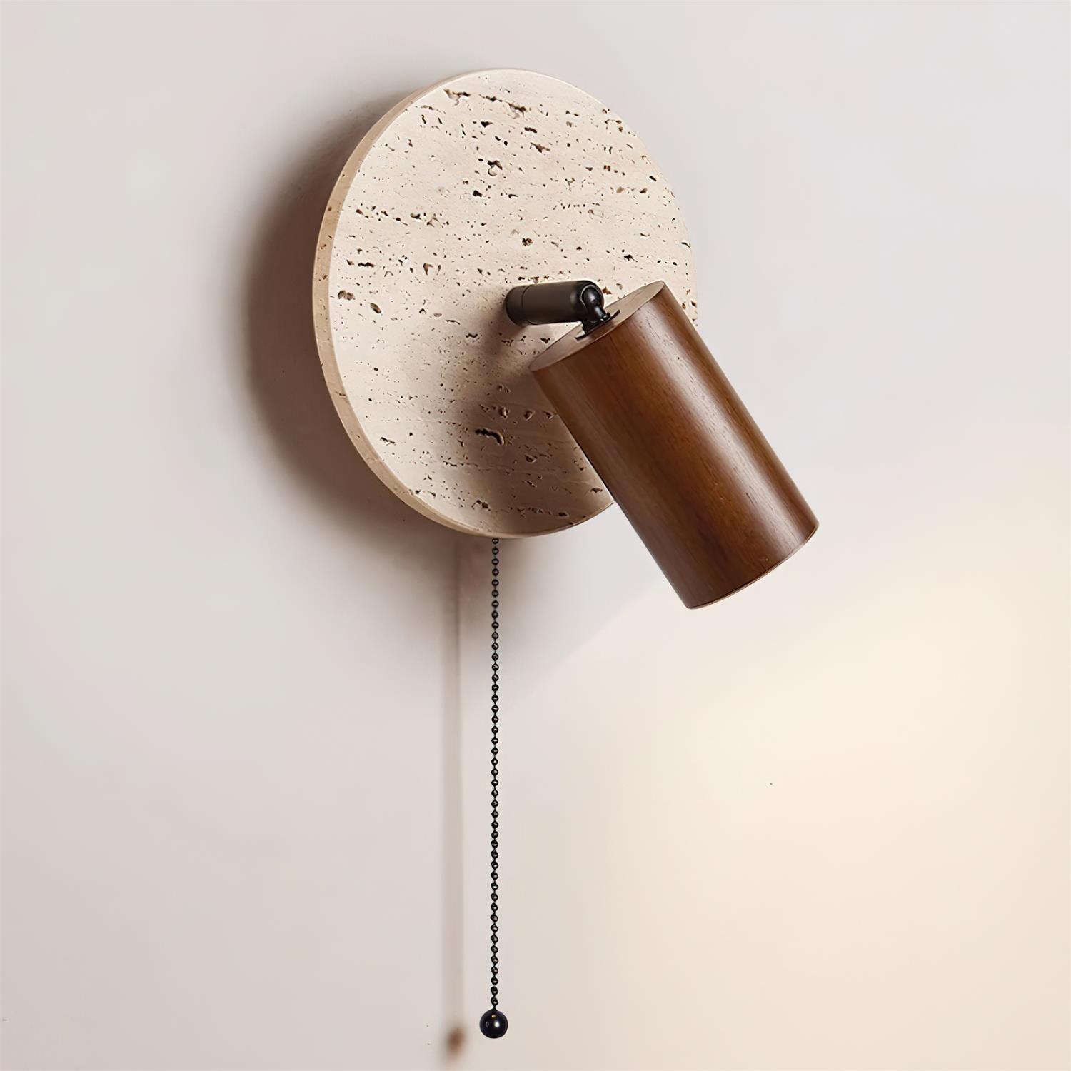 Evzoryra Disc Swing Travertine Wall Light - Neutralighting