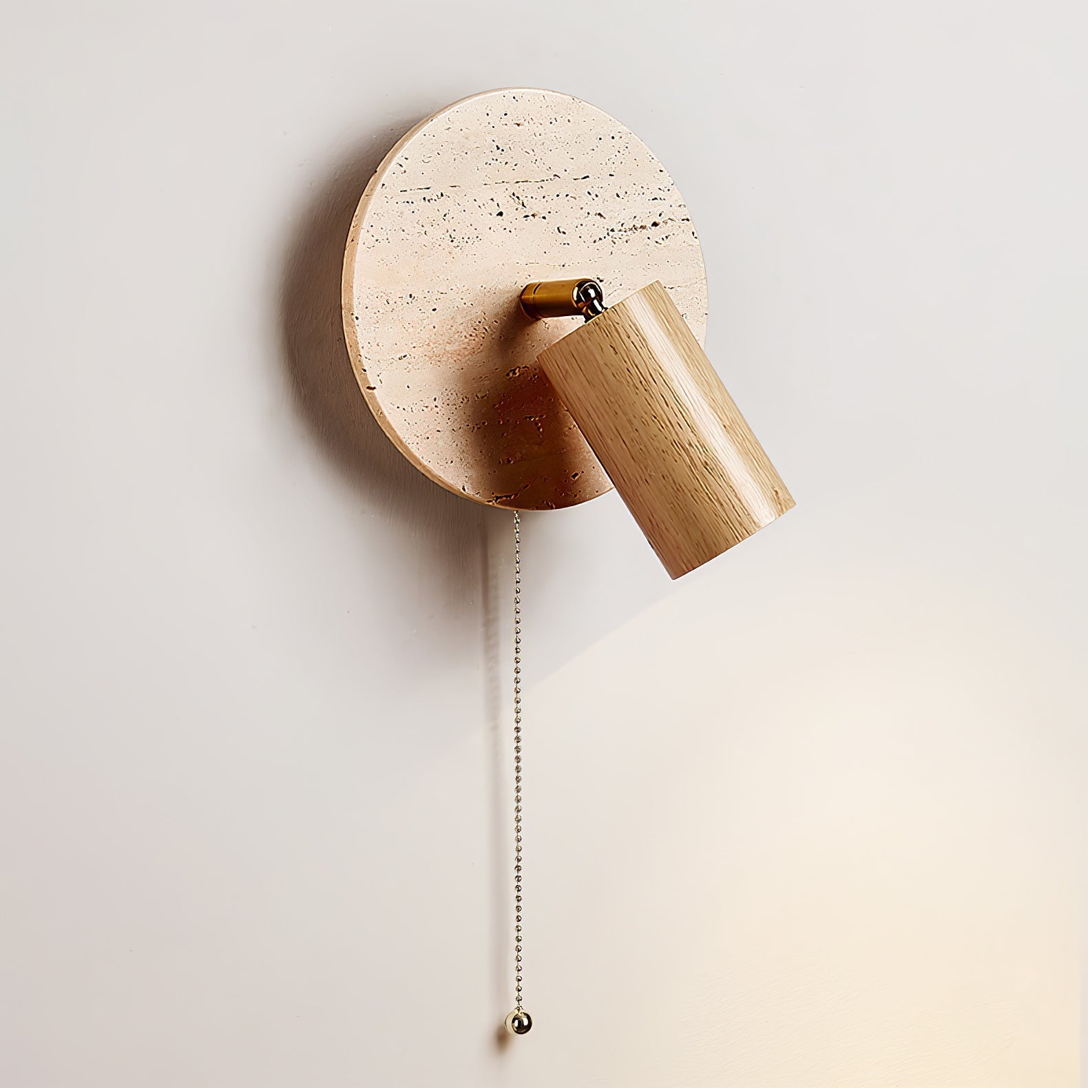 Evzoryra Disc Swing Travertine Wall Light - Neutralighting