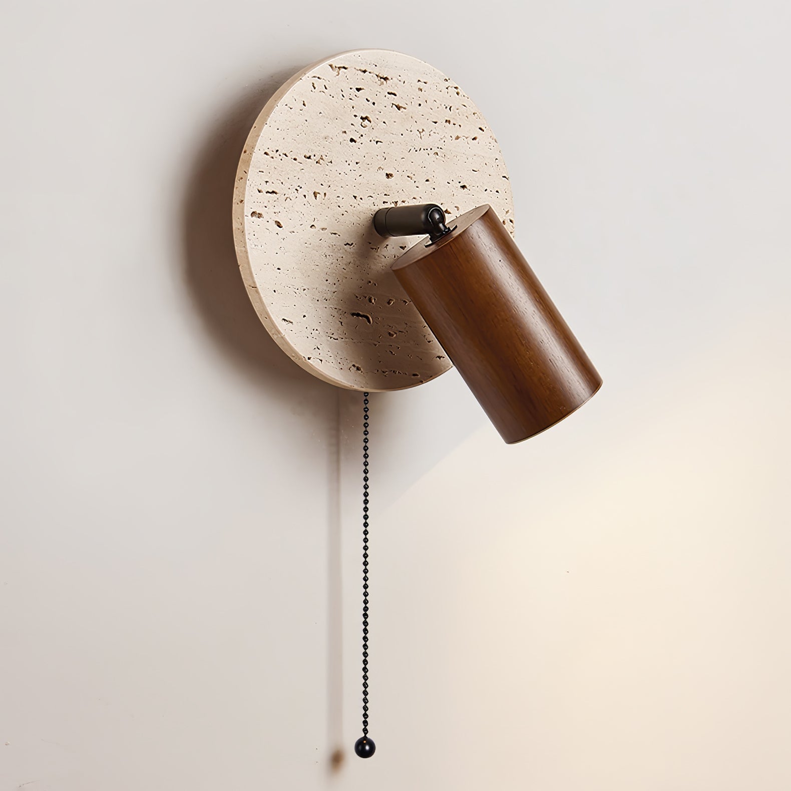 Evzoryra Disc Swing Travertine Wall Light - Neutralighting