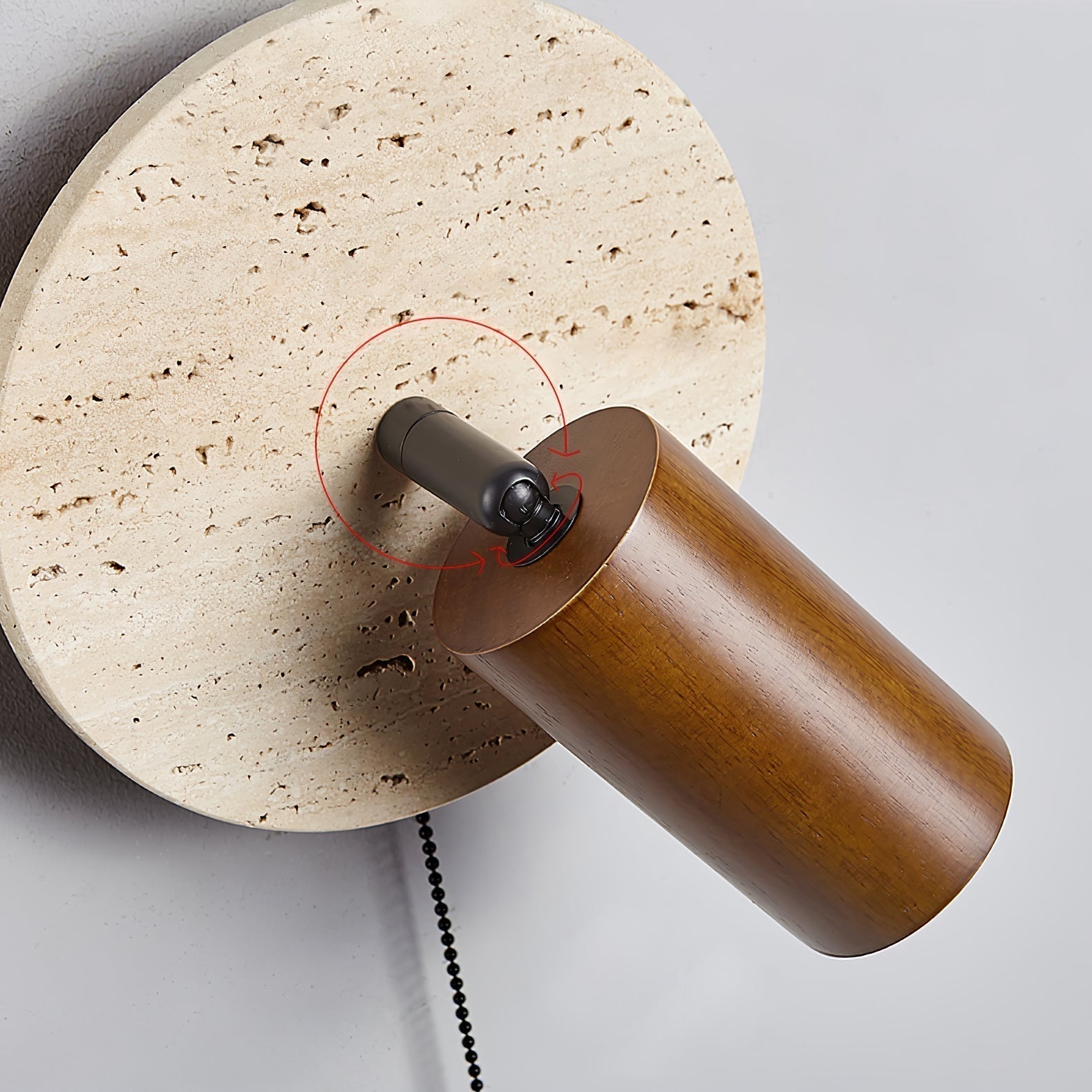 Evzoryra Disc Swing Travertine Wall Light - Neutralighting