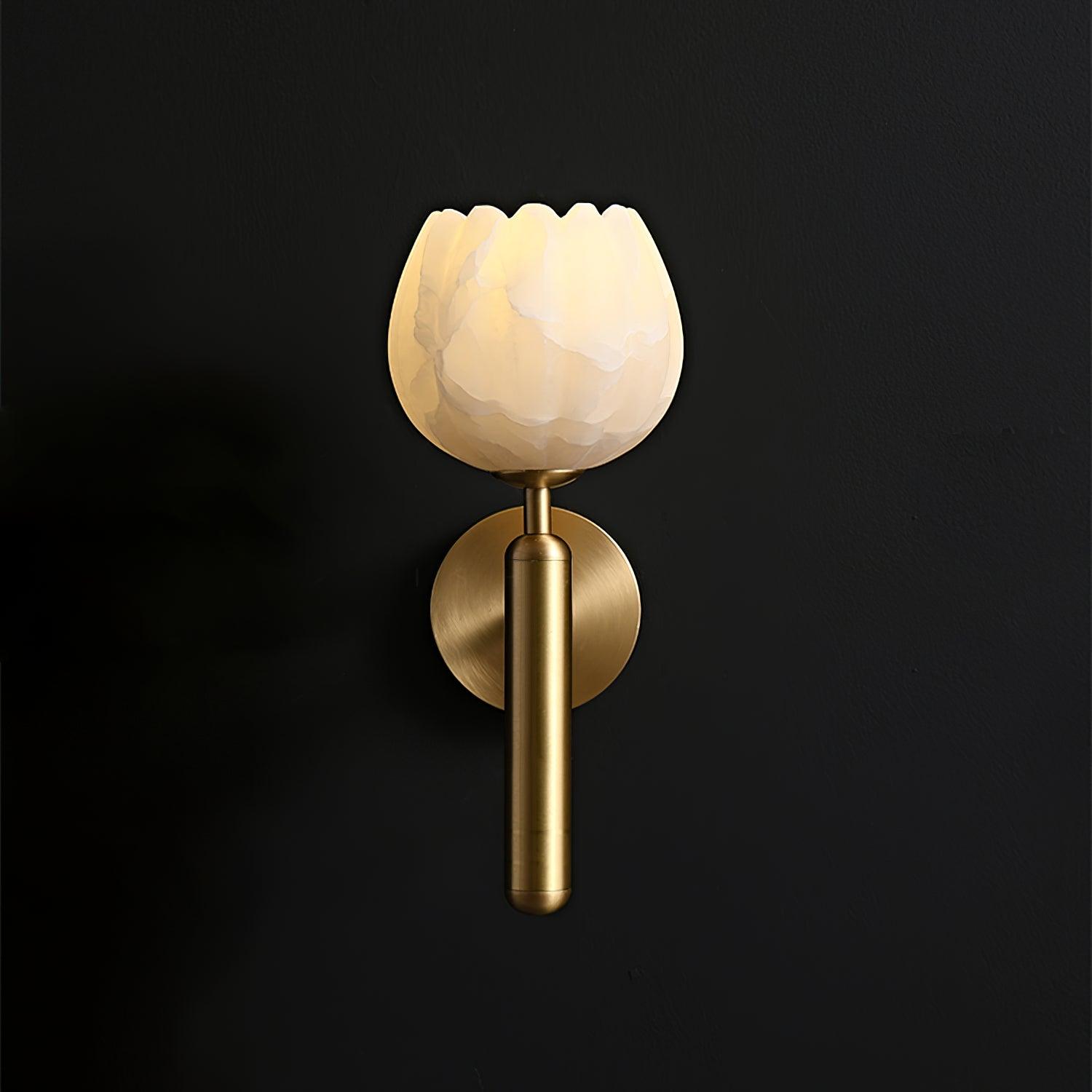 Eurzorion Floral Alabaster Brass Wall Light - Blowlighting