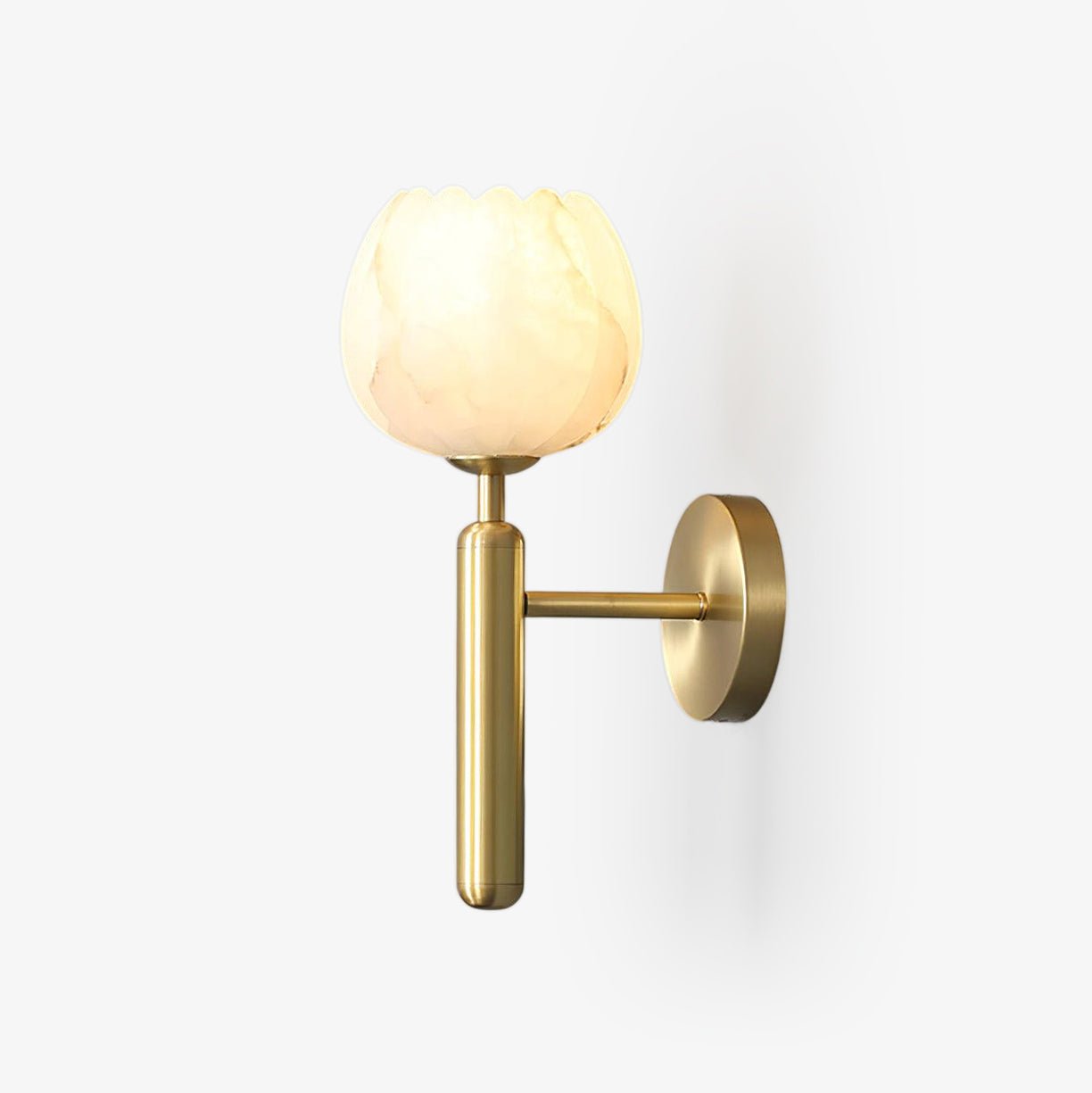 Eurzorion Floral Alabaster Brass Wall Light - Blowlighting