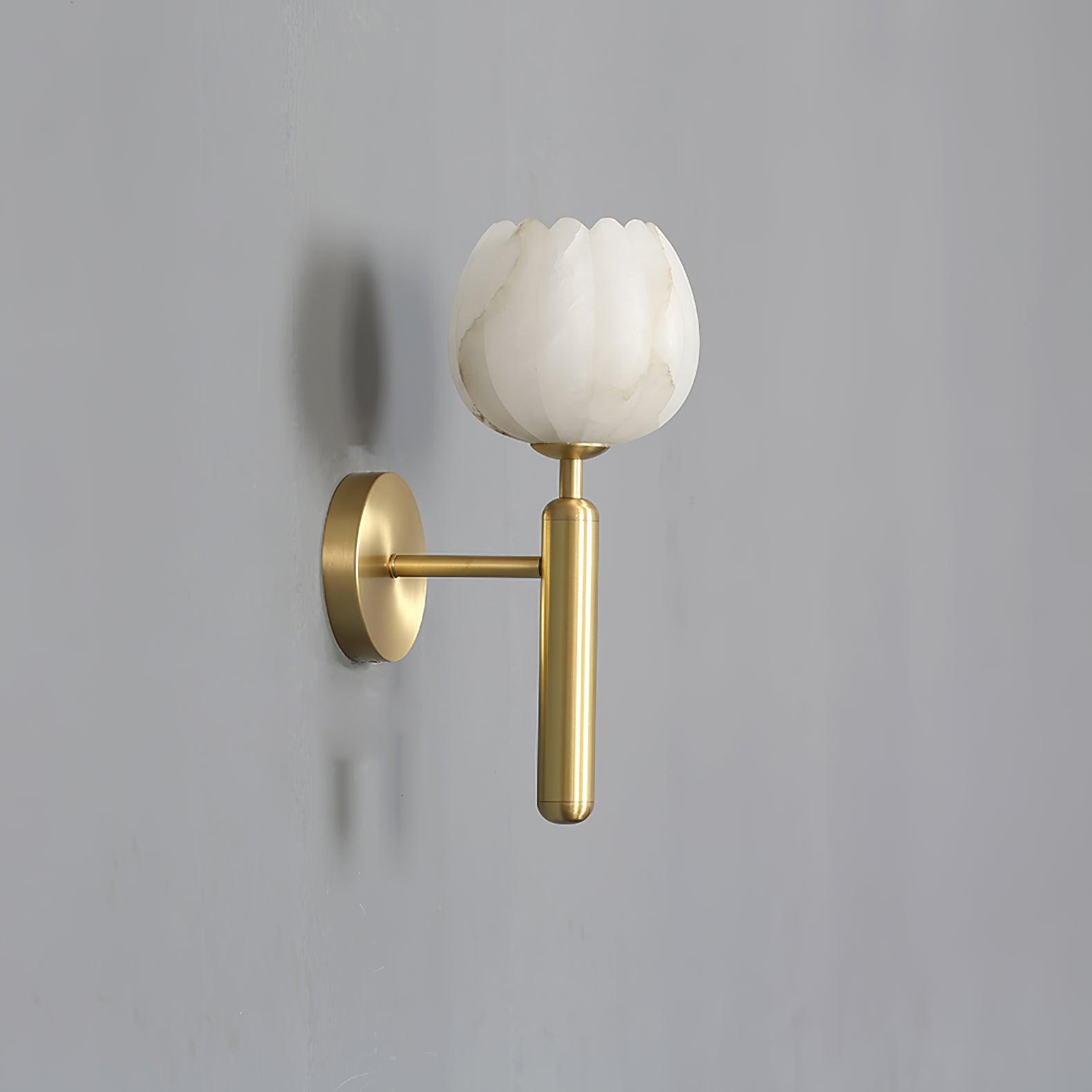 Eurzorion Floral Alabaster Brass Wall Light - Blowlighting