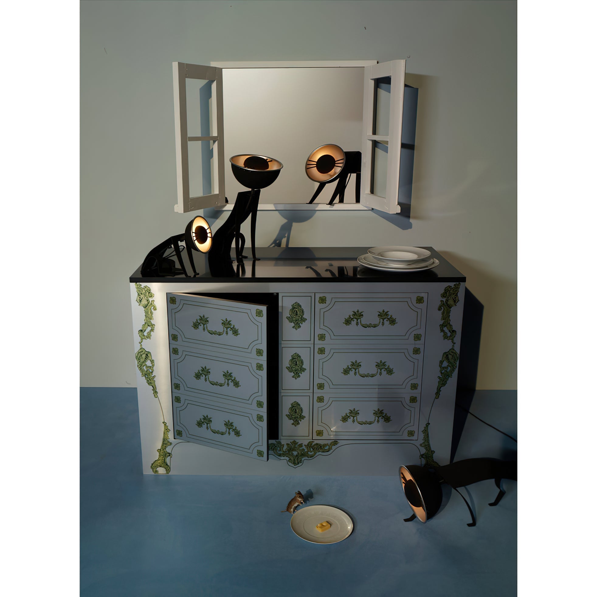 Micha Cat Table Lamp - Lamp Copper