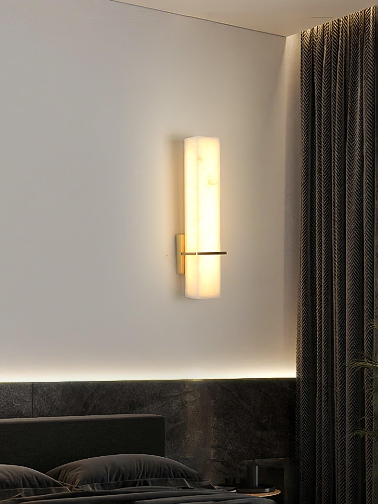 Luste Alabaster Wall Sconce Brass Band Shape - Neutralighting