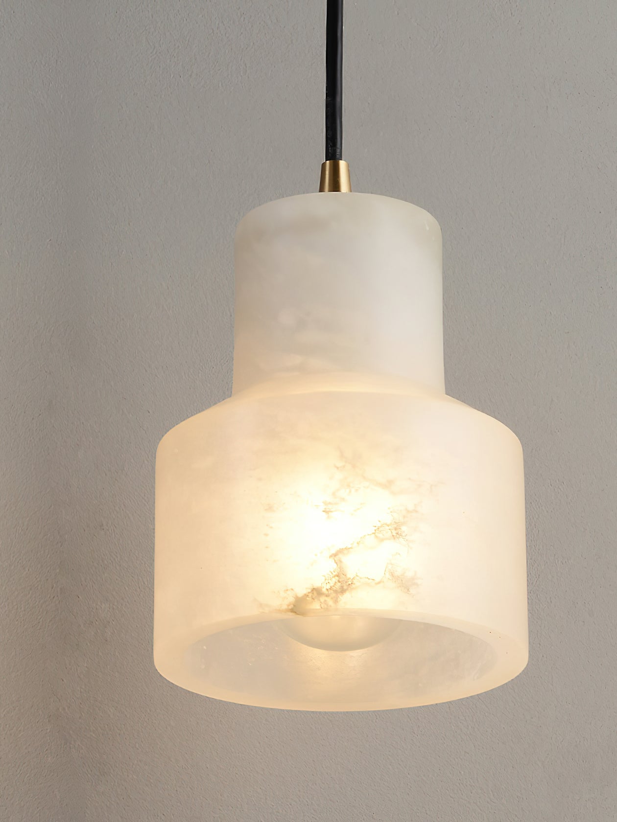 Syphae Modern Minimalist Brass Alabaster Pendnat Light - Lamp Copper