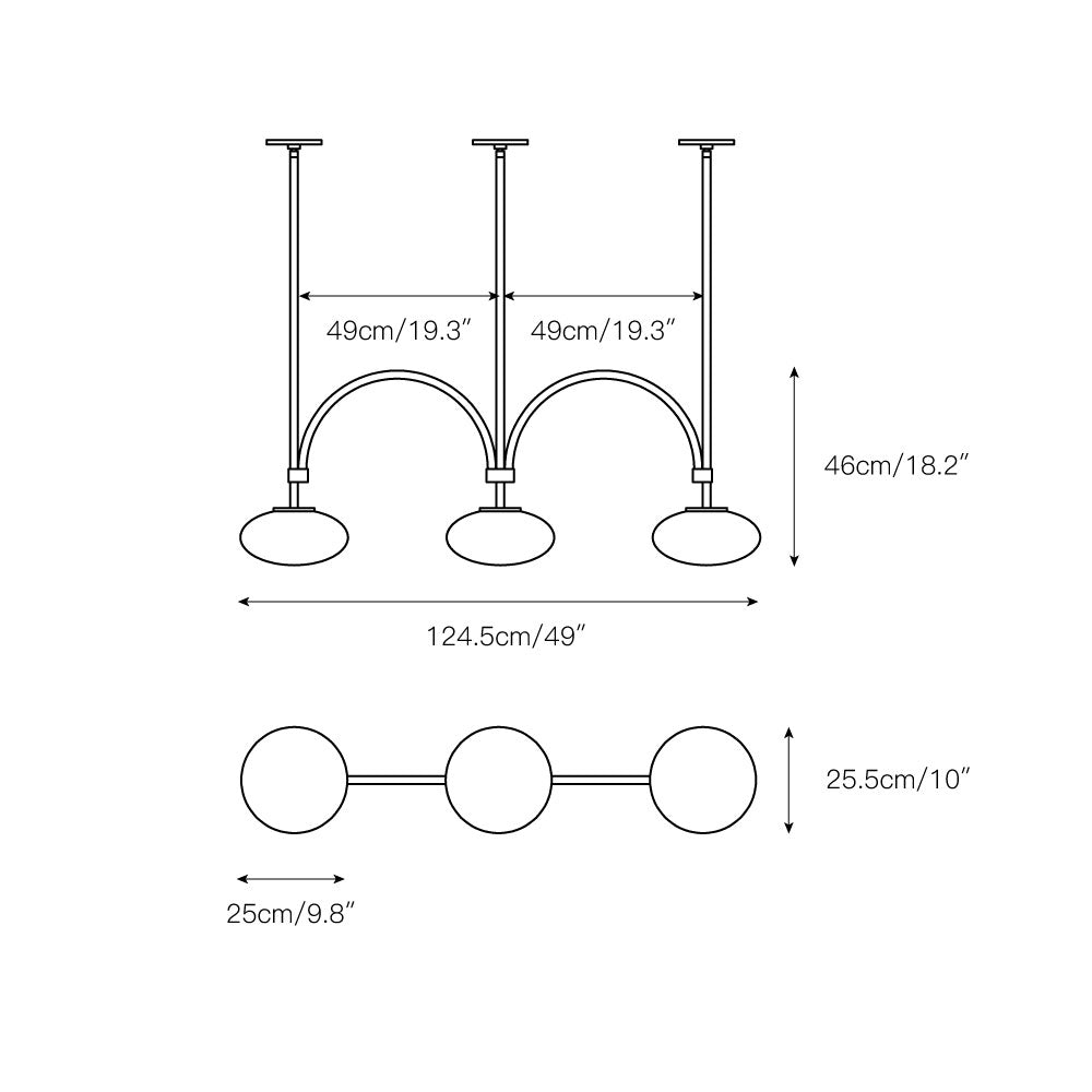 Lythean Modern Minimalist Linear Brass Glass Pendant Lamp - Lamp Copper