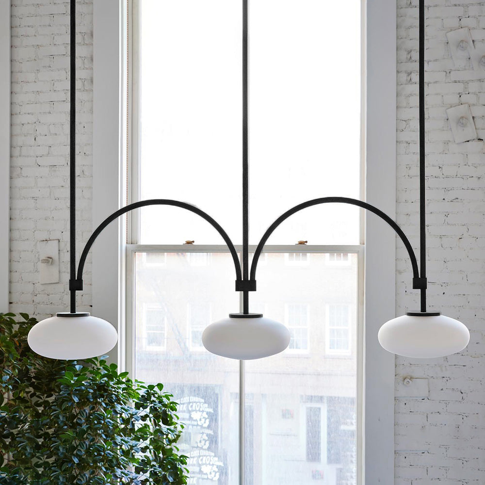 Lythean Modern Minimalist Linear Brass Glass Pendant Lamp - Lamp Copper