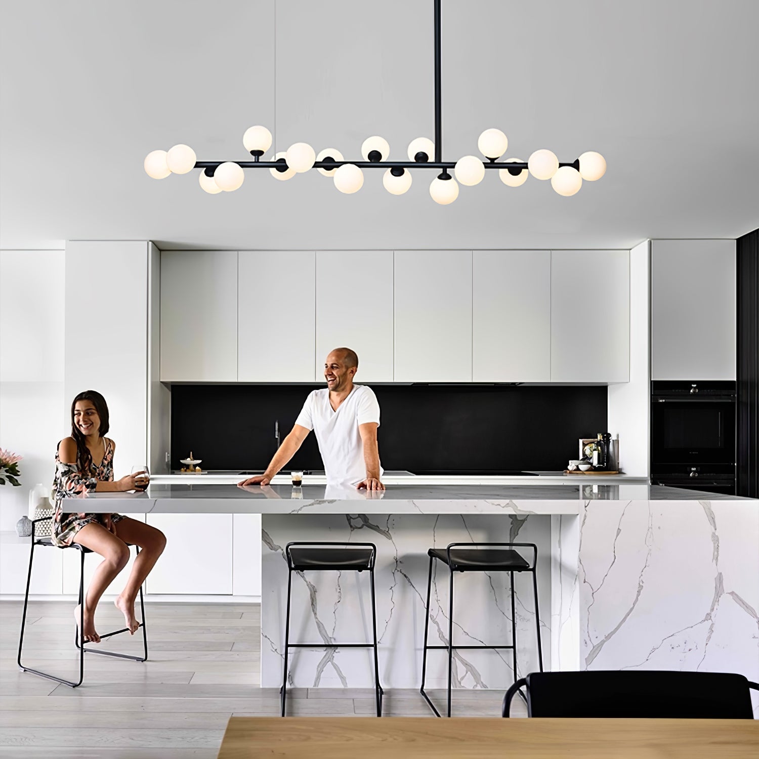 Lumiray Black Linear Globe Pendant Light - Blowlighting