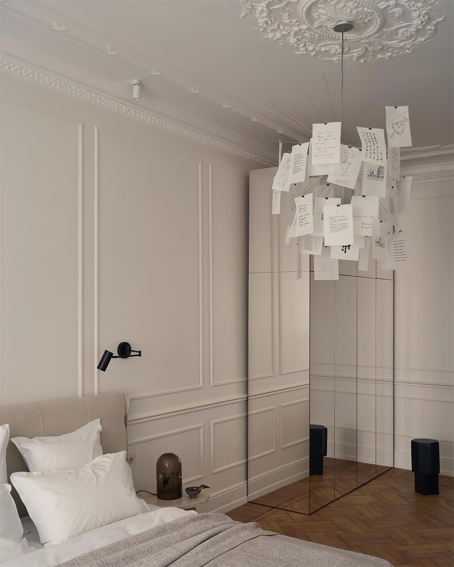 Chandelier Paper and Metal Colorful White Cards Whimsical Modern - Letslighting