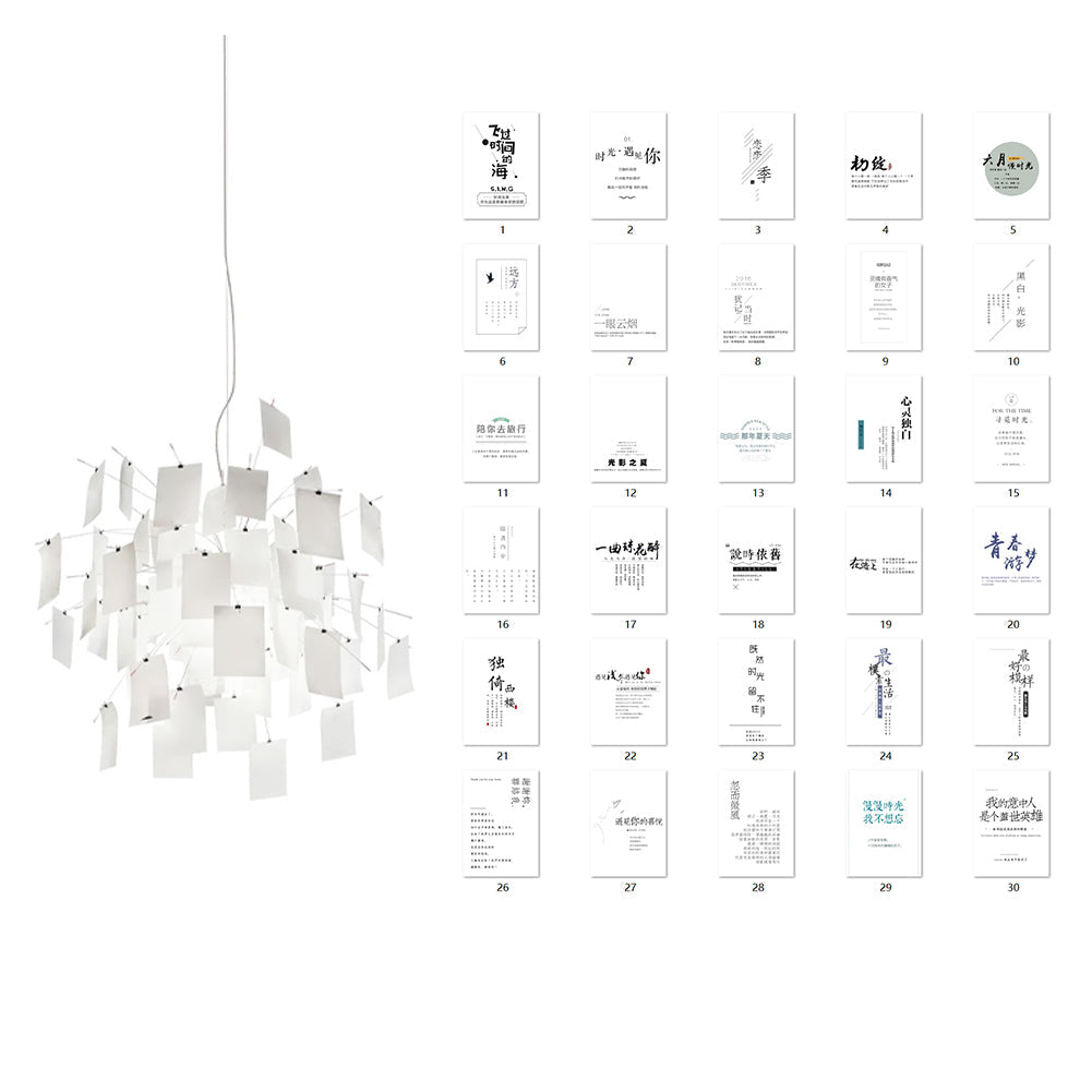 Chandelier Paper and Metal Colorful White Cards Whimsical Modern - Letslighting