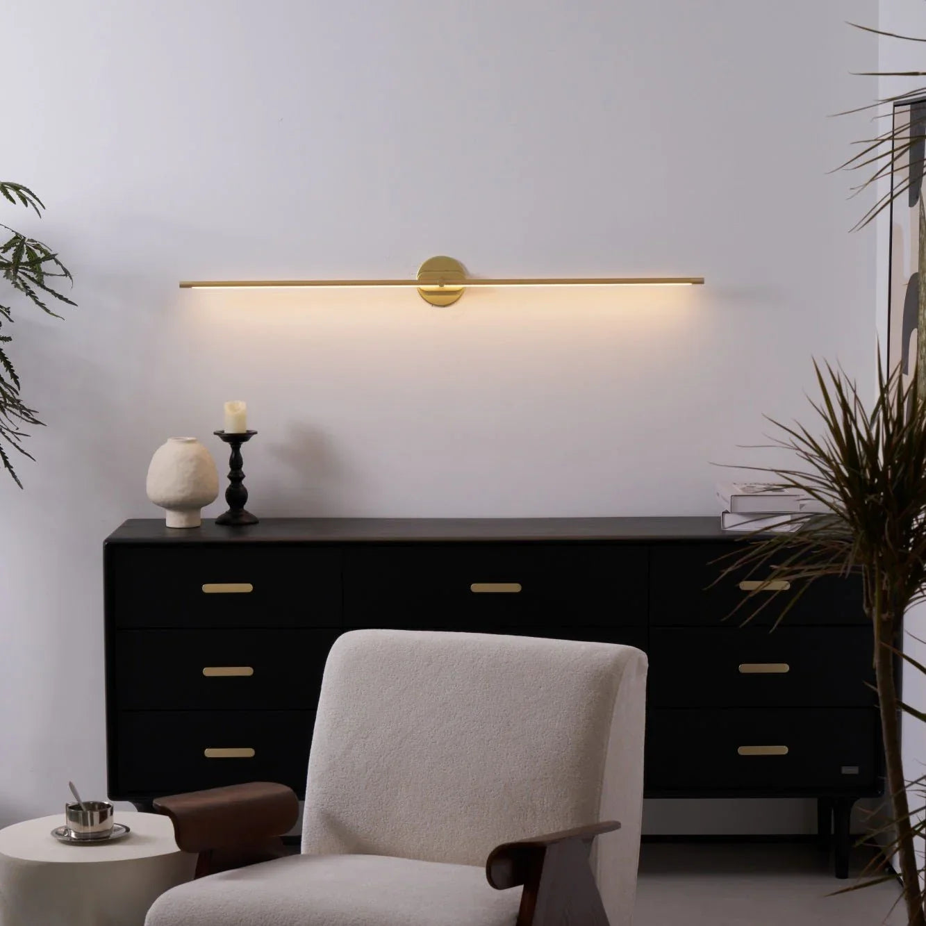 Arisha Lampada da Parete Lineare Minimalista Oro e Nero