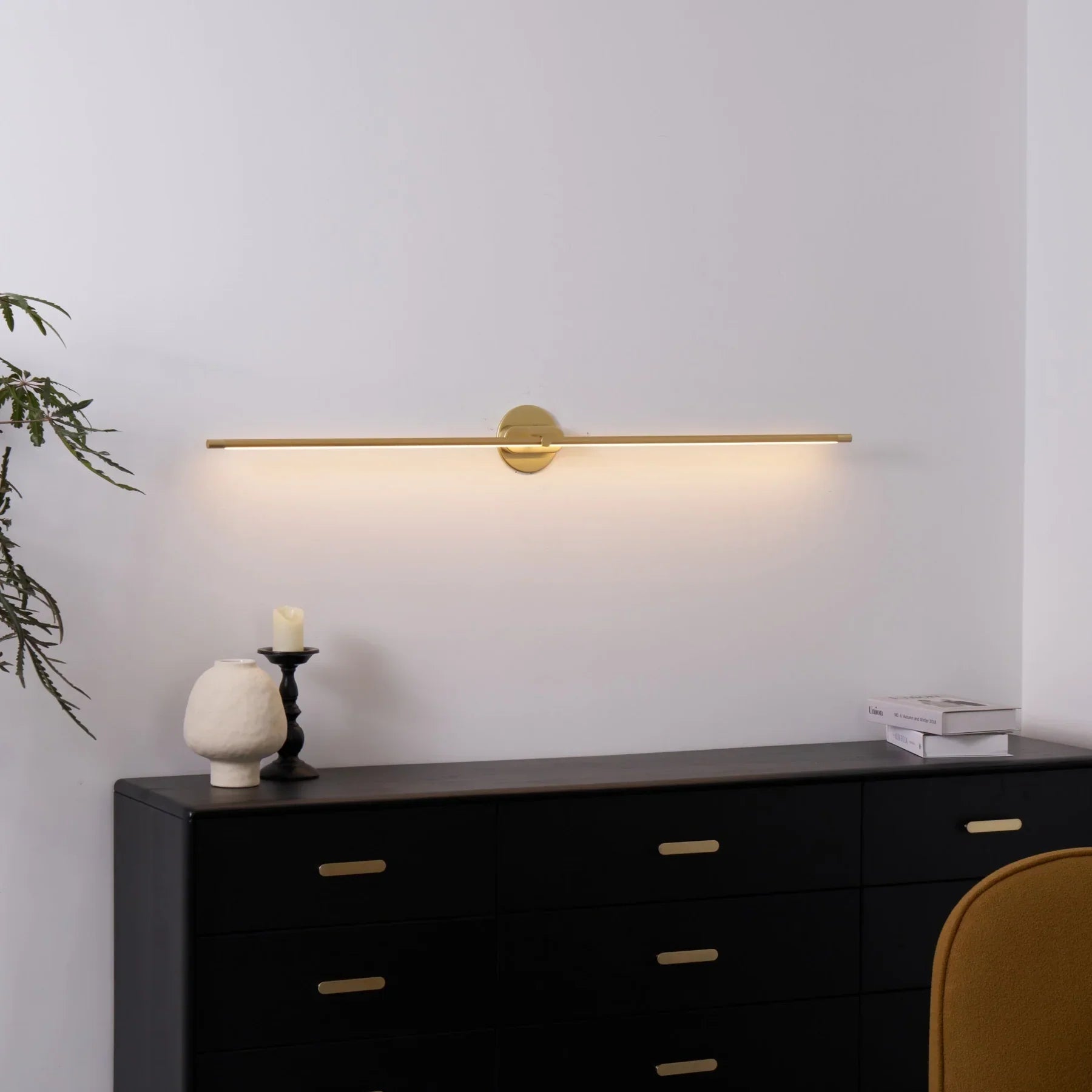 Arisha Lampada da Parete Lineare Minimalista Oro e Nero