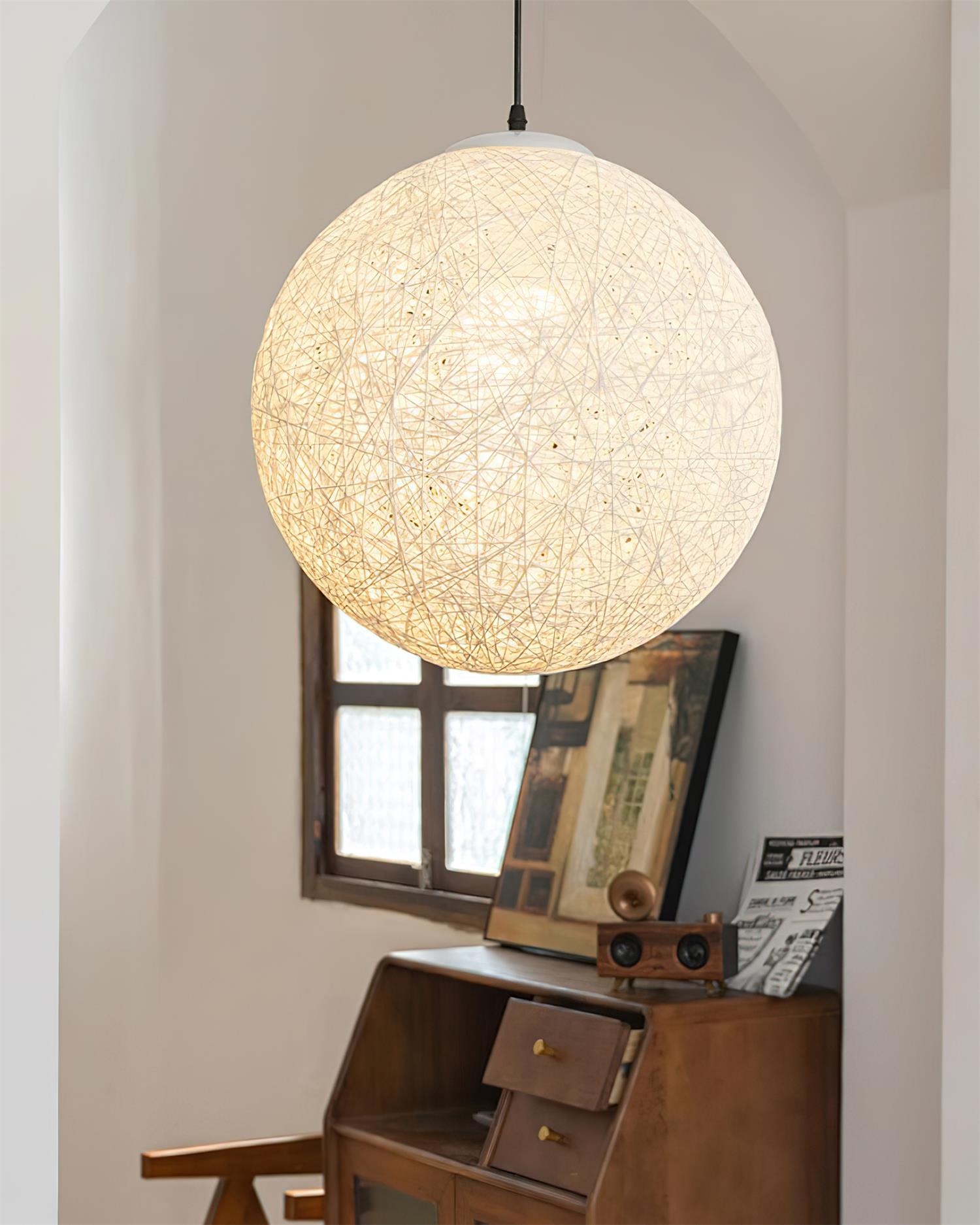 Pendant Light Hemp Rattan Sphere Bohemian - Letslighting
