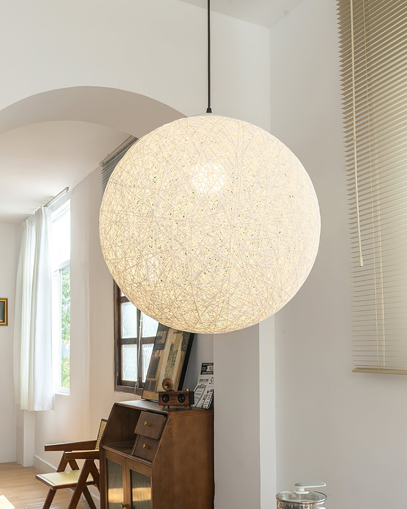 Pendant Light Hemp Rattan Sphere Bohemian - Letslighting