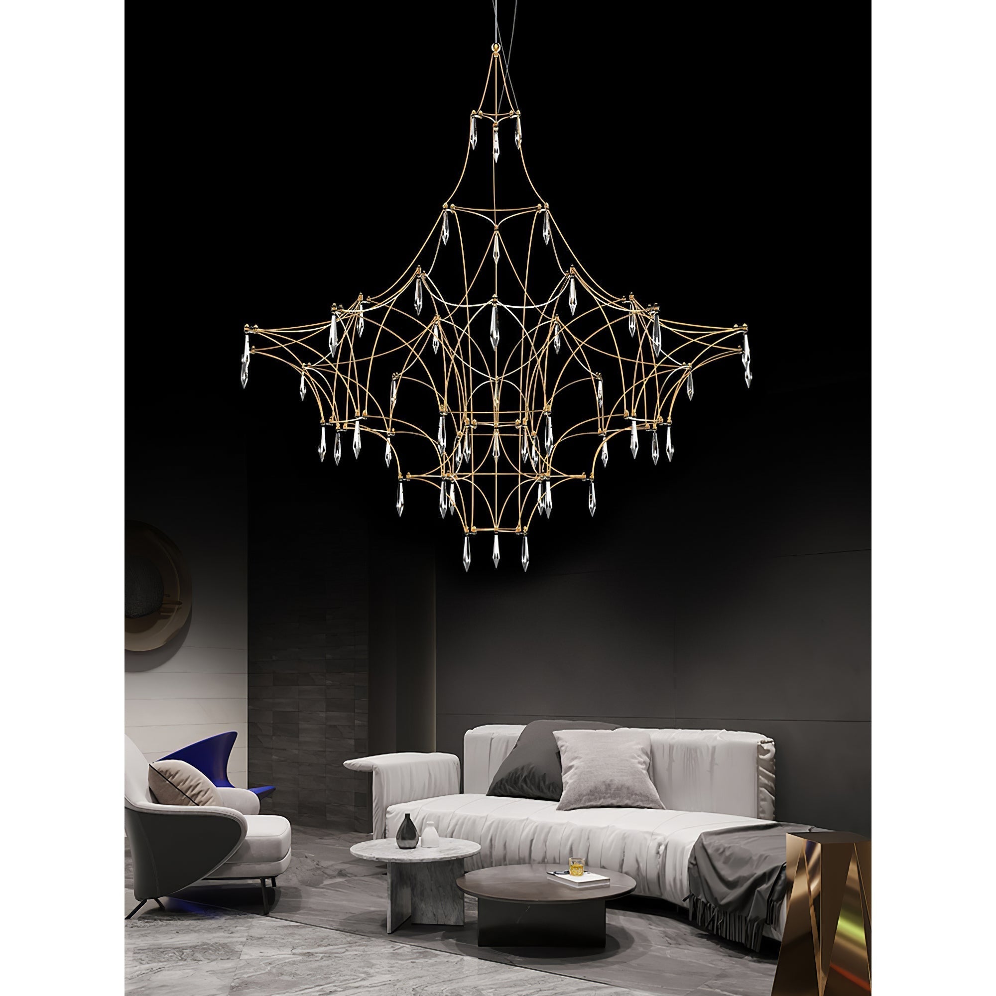 Allaeira Postmodern Luxury Crystal Chandelier - Lamp Copper