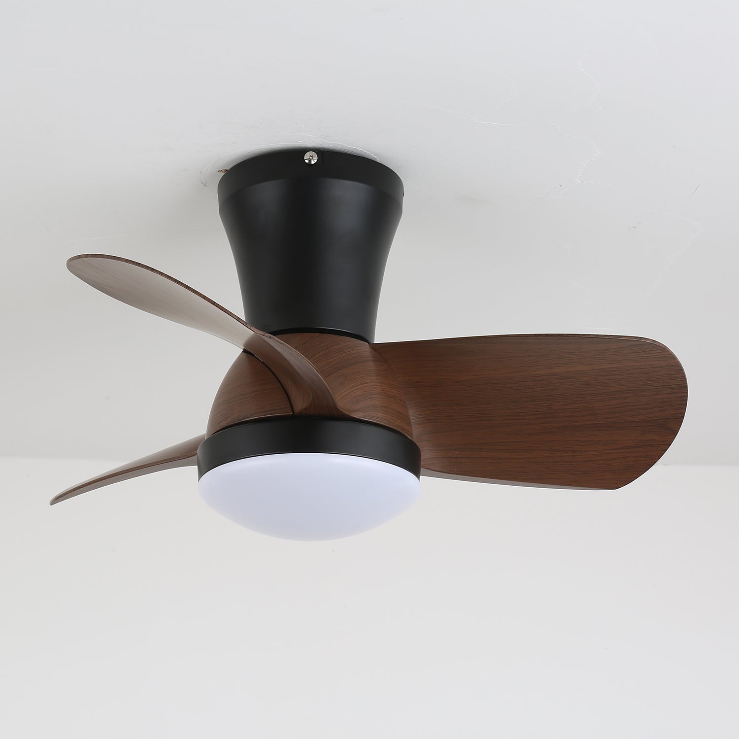 Plafoniera Ventilatore Avelo Moderna in Legno, schema con dimensioni (Diametro 61cm x Altezza 30cm)