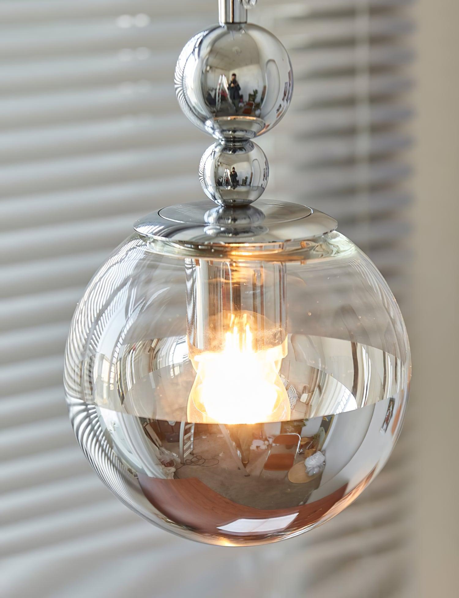 Zanorir Modern Minimalist Art Mirrorball Glass Metal Pendant Light - Blowlighting