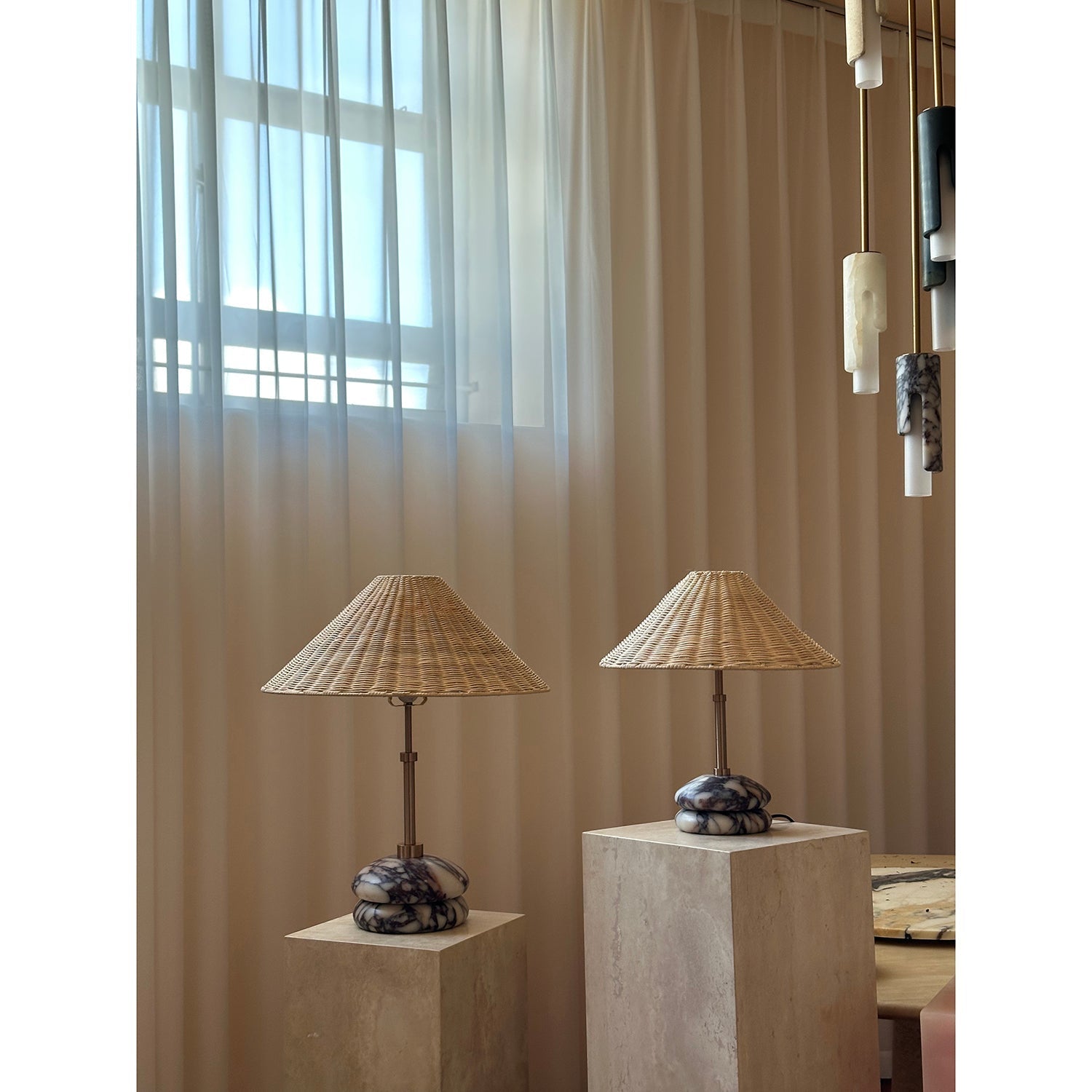 Mission Marble Table Lamp - Lamp Copper