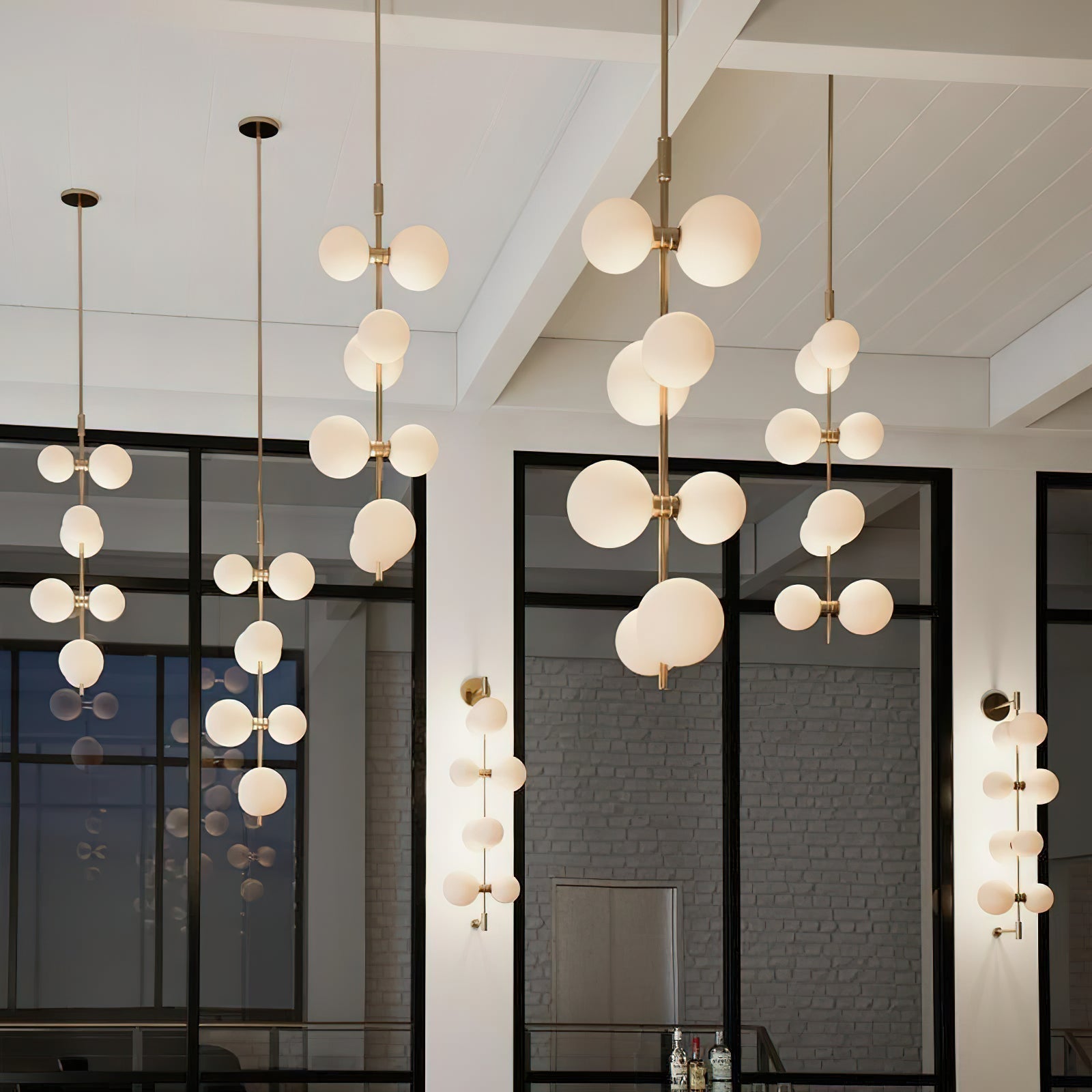 Zelirila Modern Premium Art Rail Glass Pendant Lamp - Lamp Copper