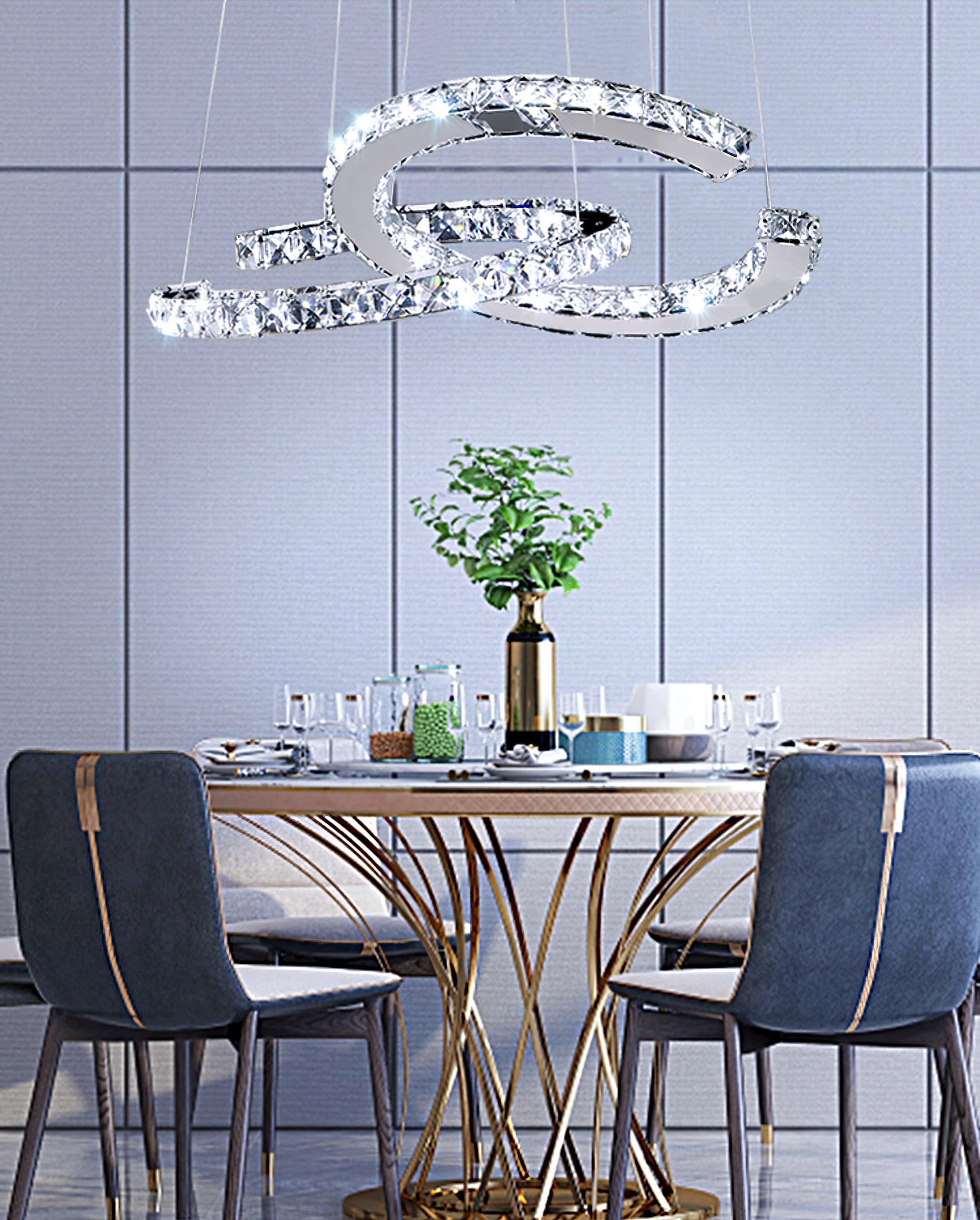 Modern Crystal Double C Chandelier - Blowlighting