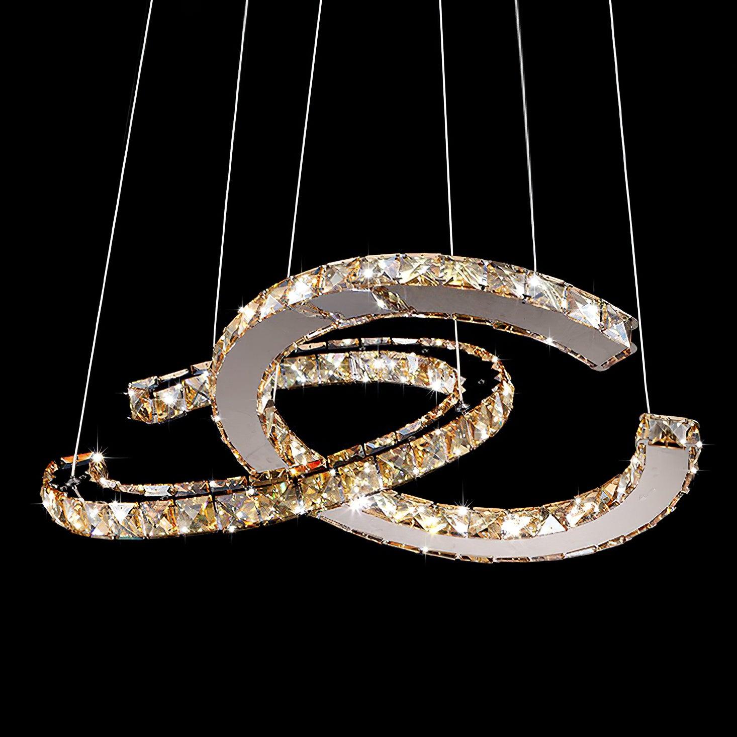Modern Crystal Double C Chandelier - Blowlighting