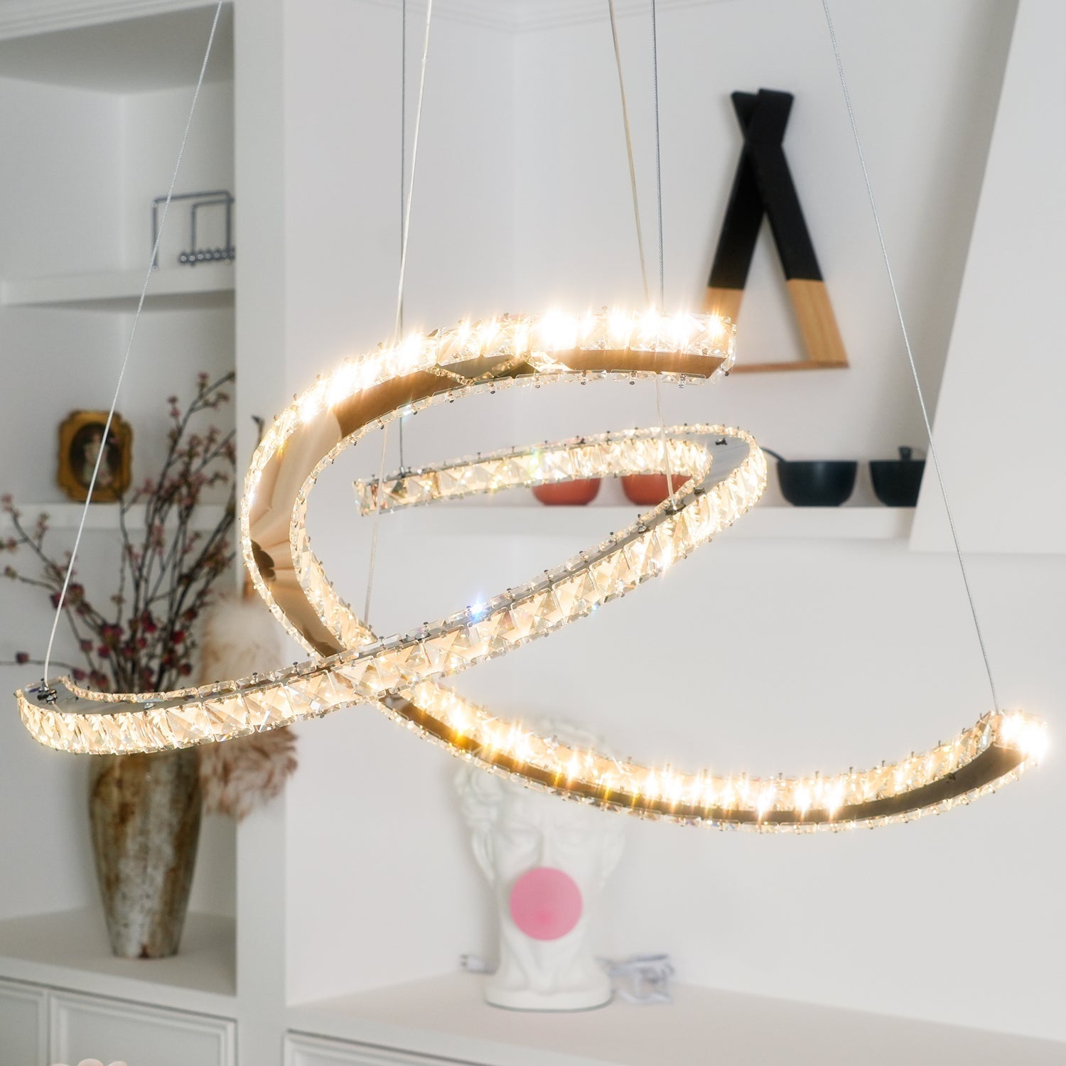 Modern Crystal Double C Chandelier - Blowlighting