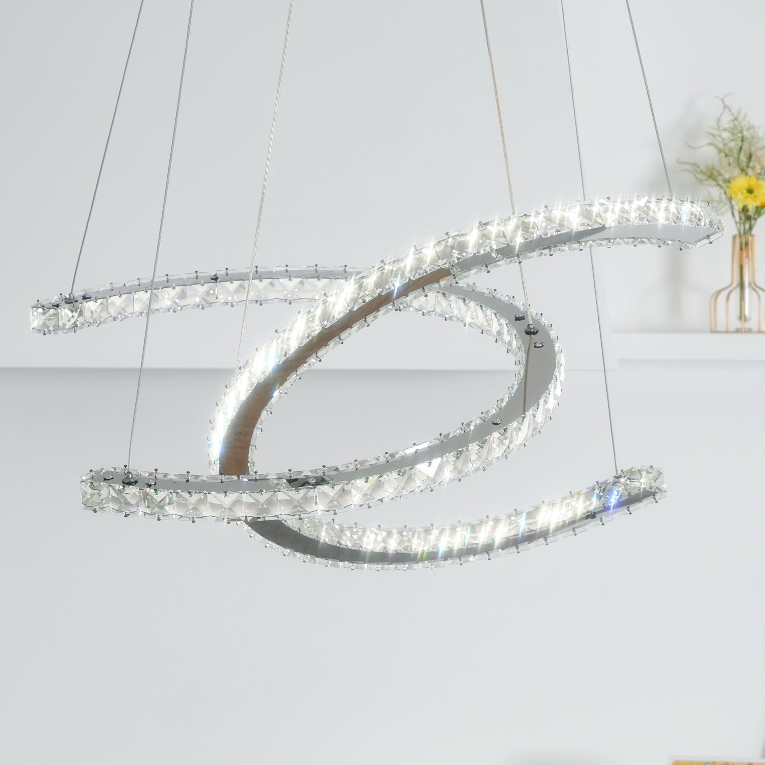 Modern Crystal Double C Chandelier - Blowlighting