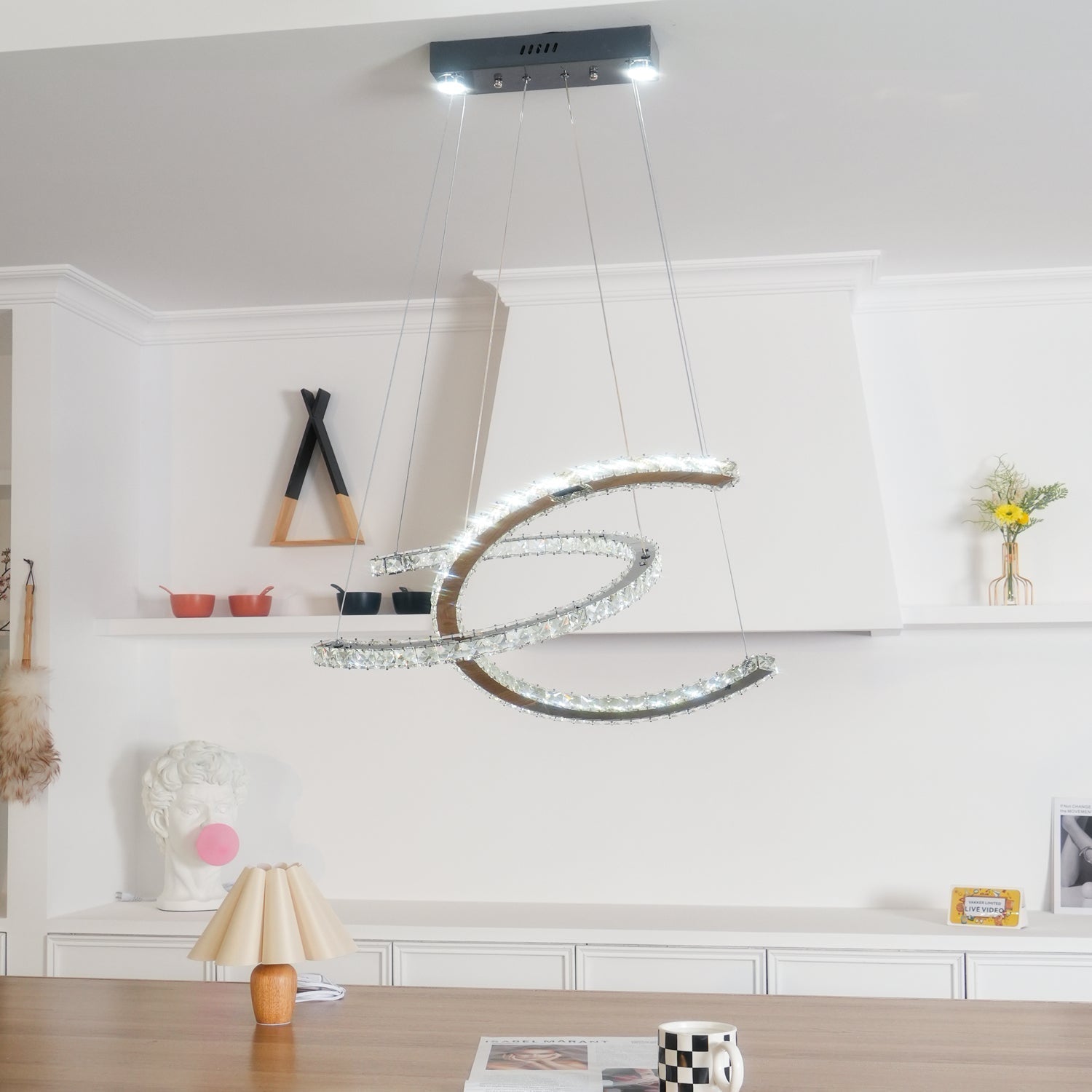 Modern Crystal Double C Chandelier - Blowlighting