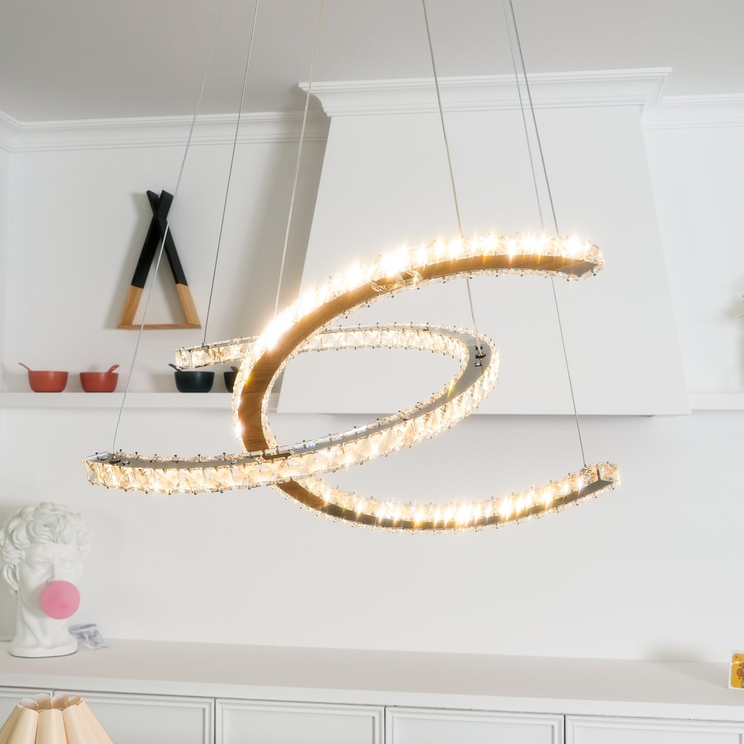 Modern Crystal Double C Chandelier - Blowlighting