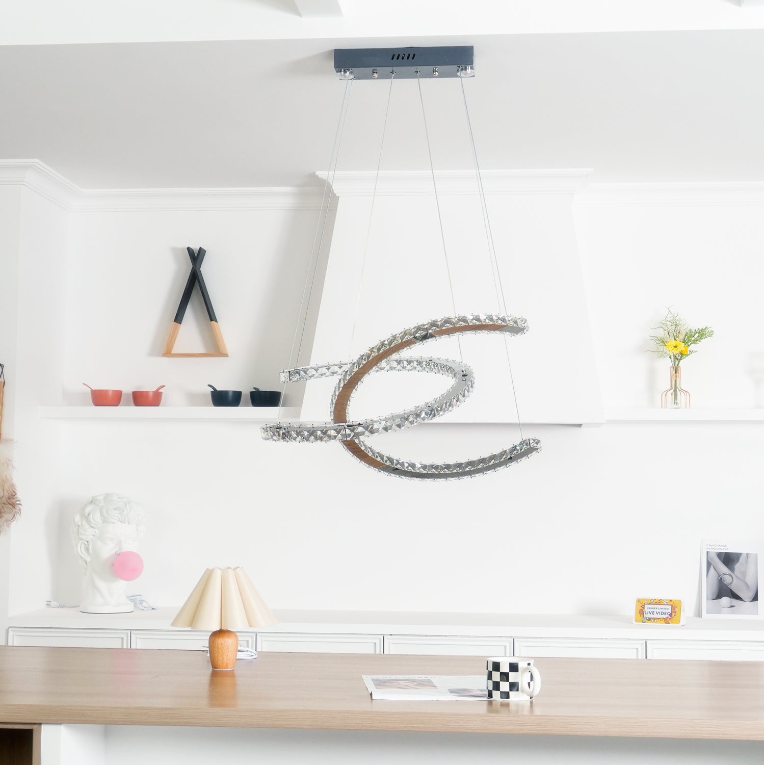 Modern Crystal Double C Chandelier - Blowlighting