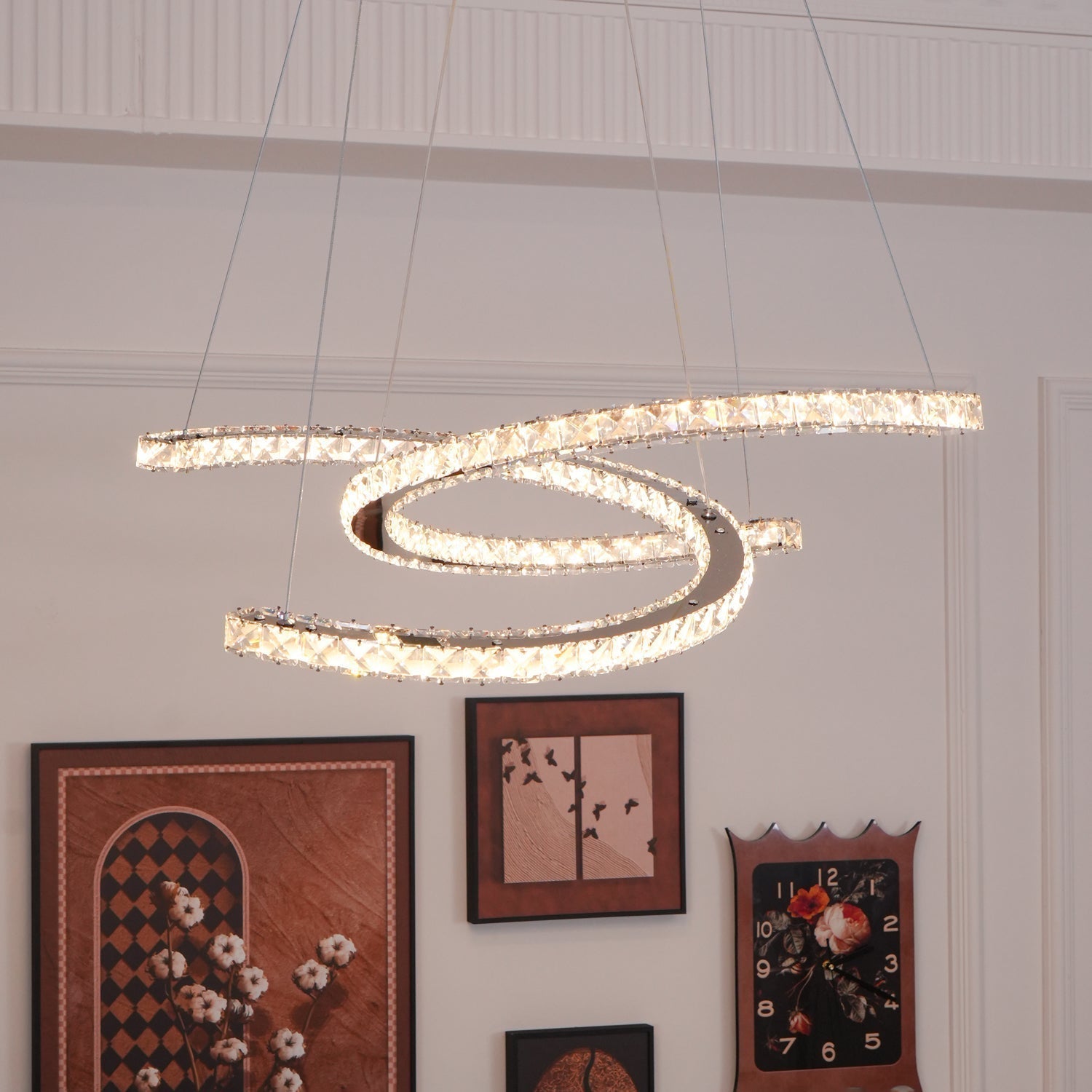 Modern Crystal Double C Chandelier - Blowlighting