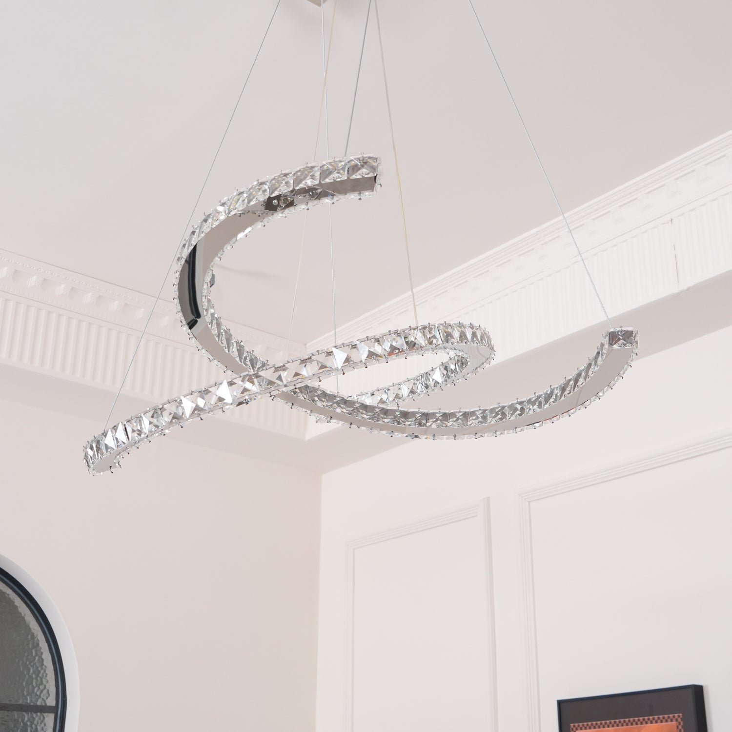 Modern Crystal Double C Chandelier - Blowlighting