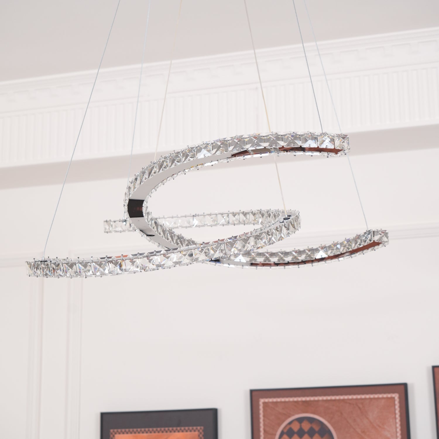 Modern Crystal Double C Chandelier - Blowlighting