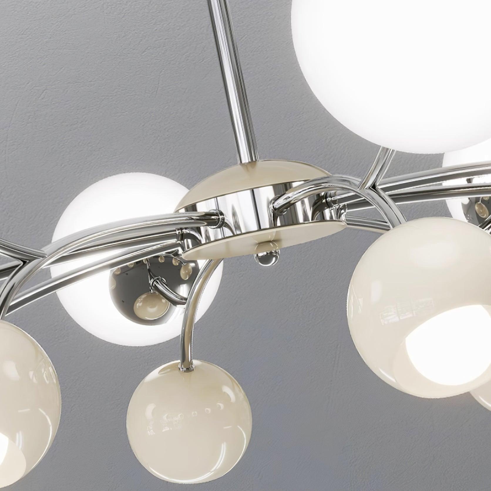 Chandelier Glass Metal Dome Petal Shades Minimalist Ambient Glow - Letslighting