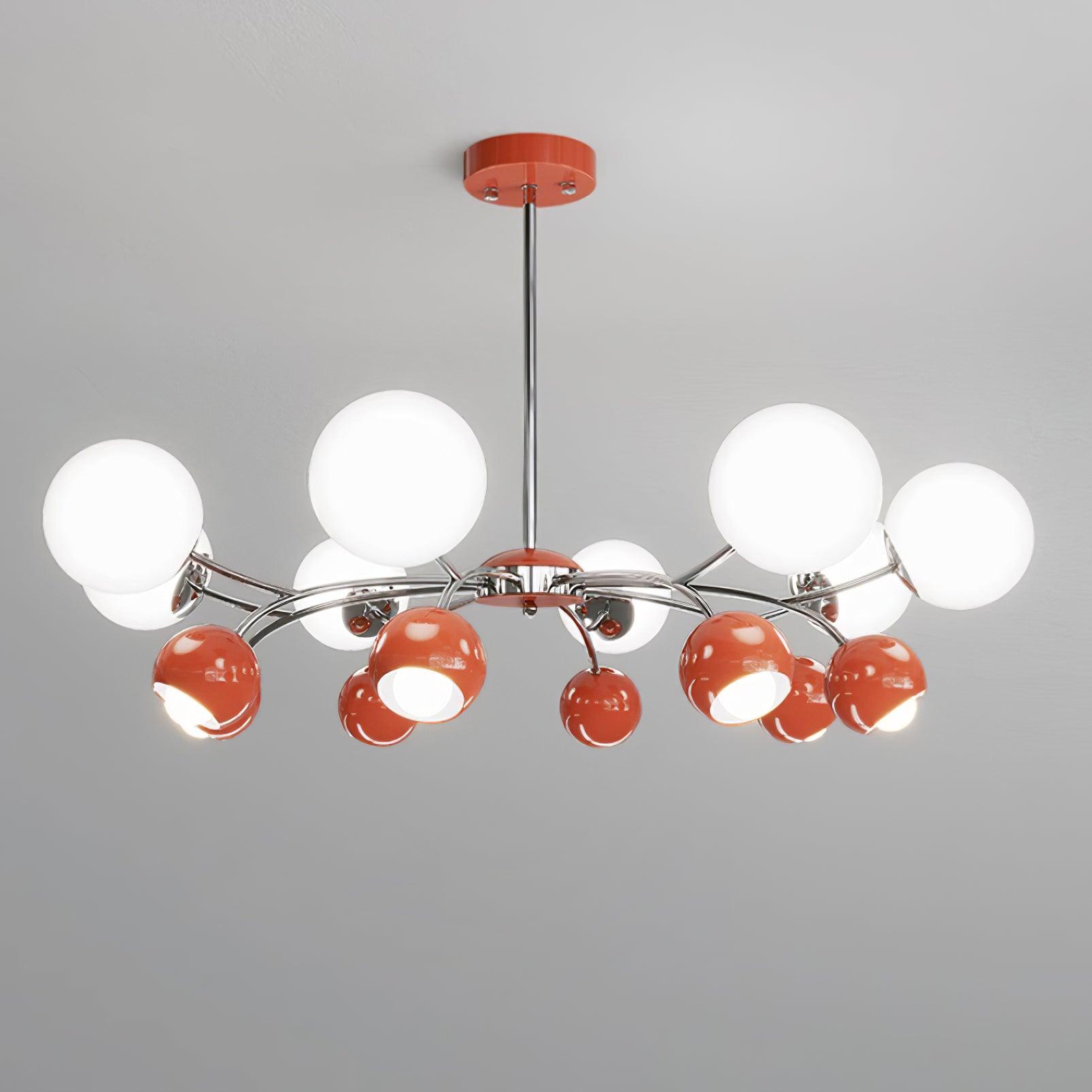 Chandelier Glass Metal Dome Petal Shades Minimalist Ambient Glow - Letslighting