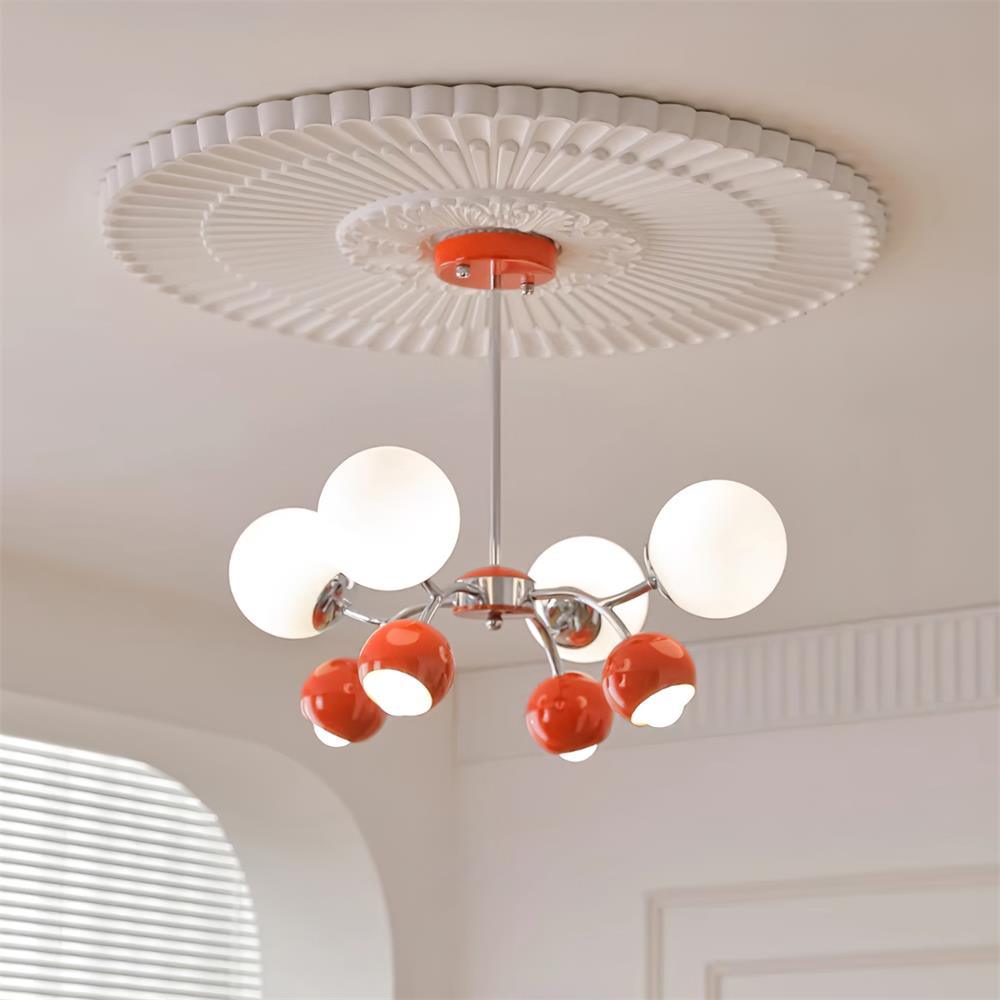 Chandelier Glass Metal Dome Petal Shades Minimalist Ambient Glow - Letslighting