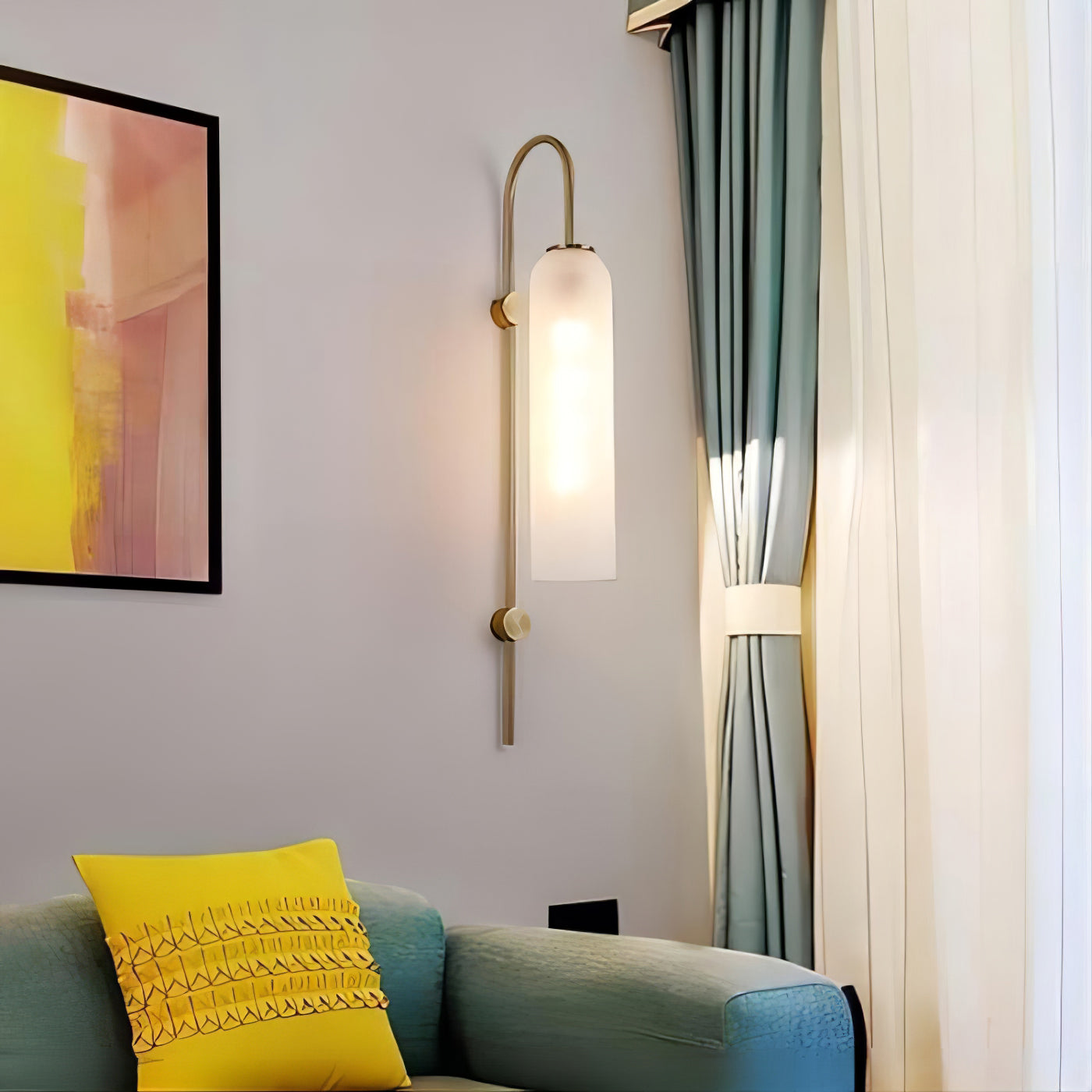 Anoriel Modern Minimalist Metal Glass Wall Lamp - Lamp Copper