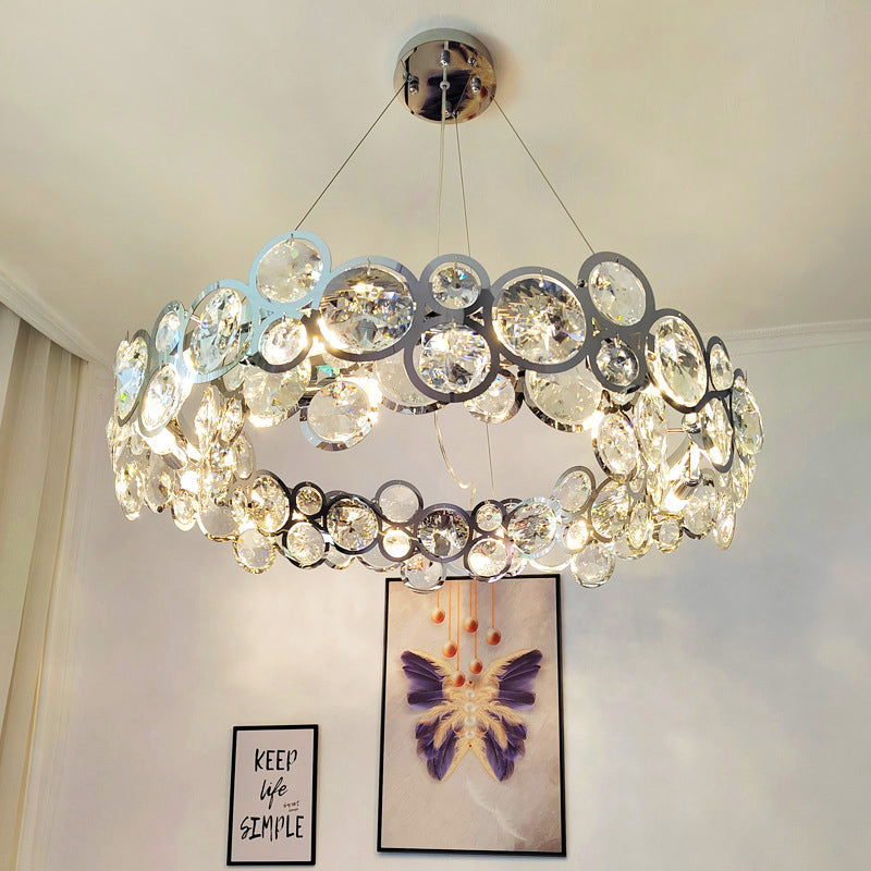 Kristy Moderno LED Rotondo Lampadari Cristallo Metallo Soggiorno