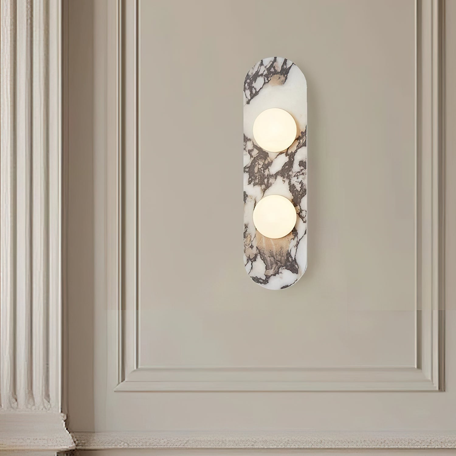 Covelyra Modern Minimalist Marble Glass Wall Lamp - Lamp Copper