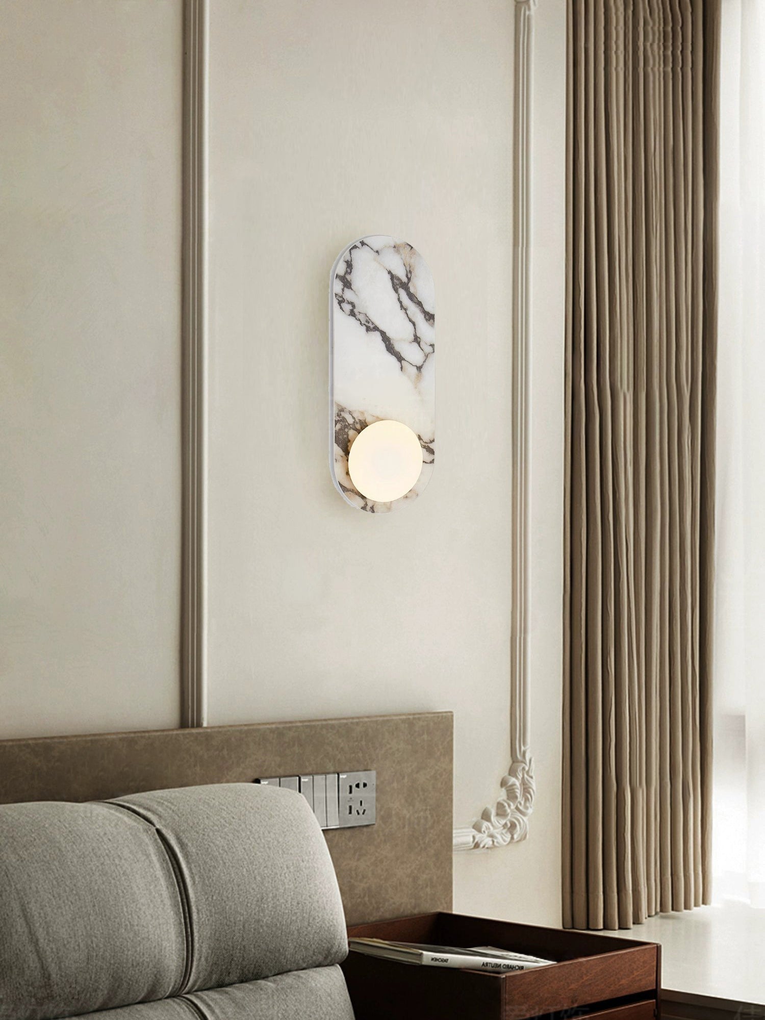 Covelyra Modern Minimalist Marble Glass Wall Lamp - Lamp Copper