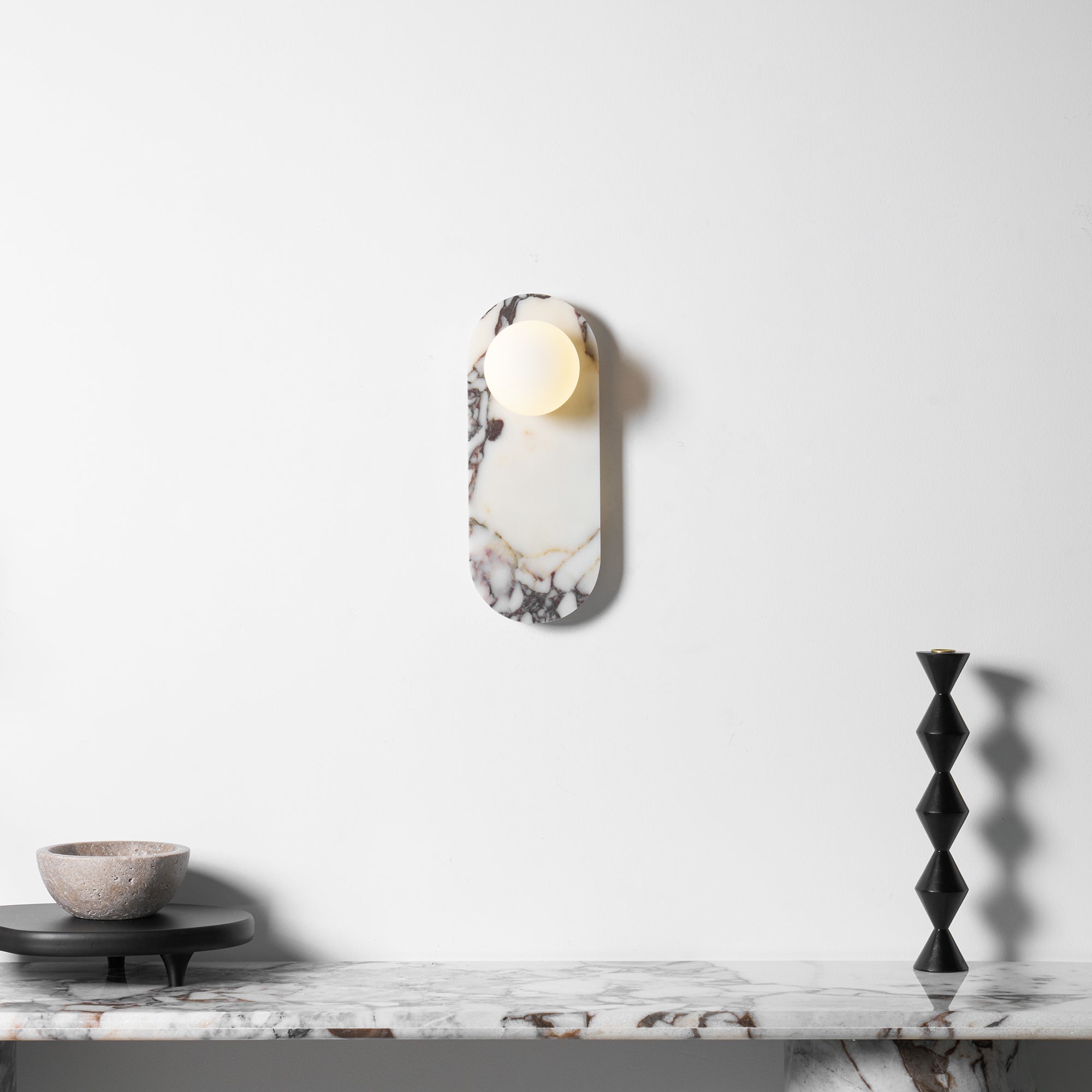 Covelyra Modern Minimalist Marble Glass Wall Lamp - Lamp Copper
