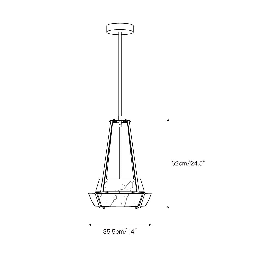 Avlireth Modern Minimalist Metal Alabaster Pendant Lamp - Lamp Copper