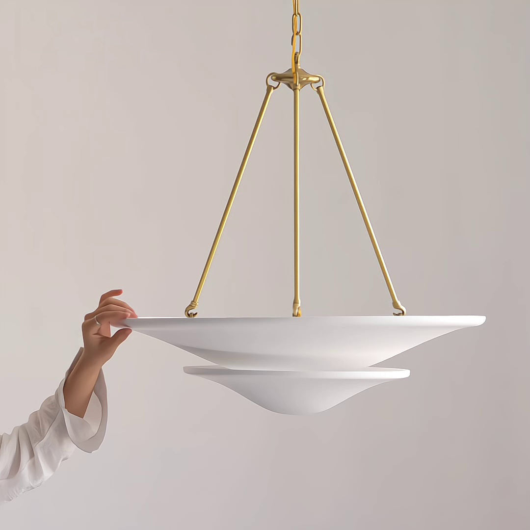 Avinisra Modern Minimalist Brass Metal Chandelier - Lamp Copper